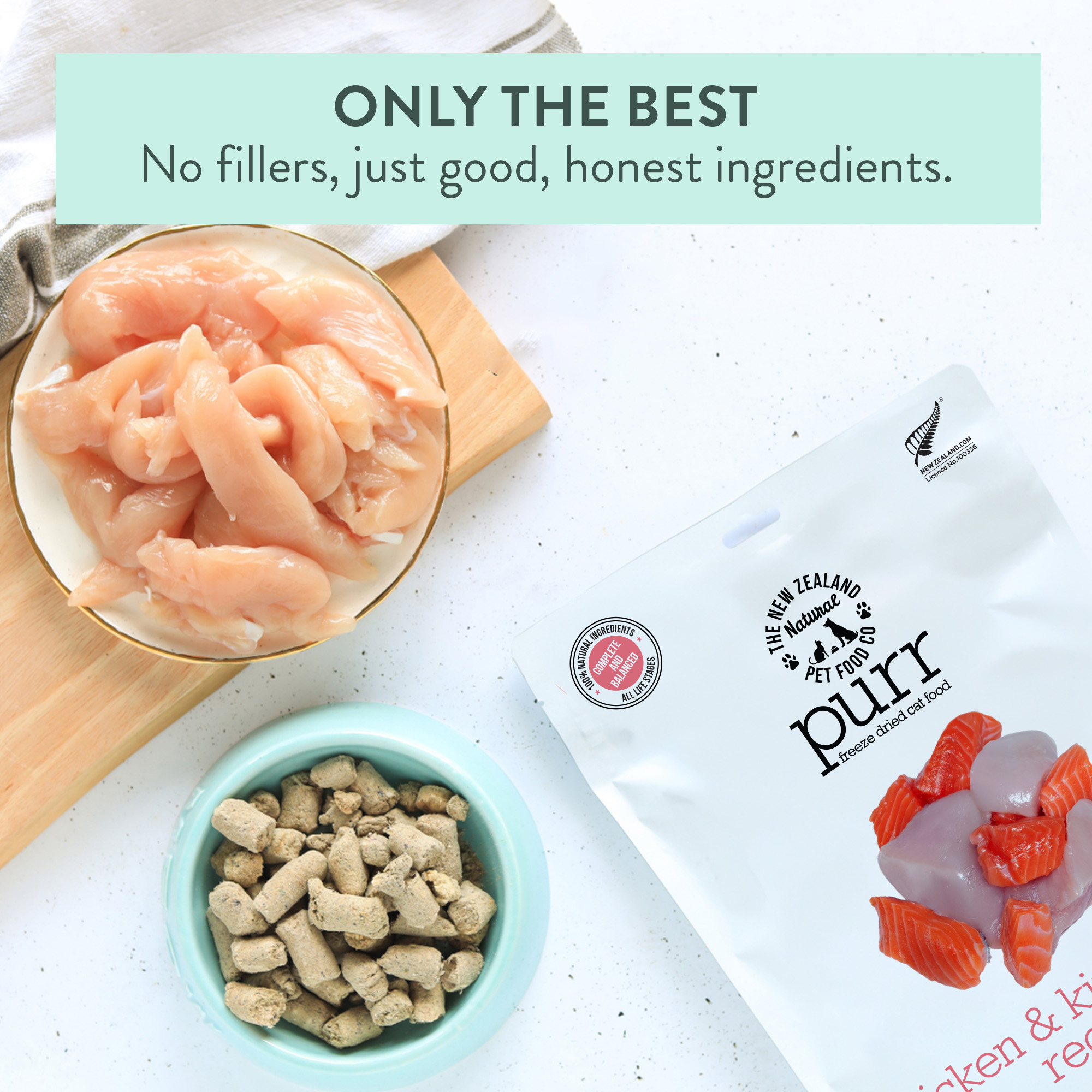 PURR CHICKEN & KING SALMON Freeze Dried Cat Food - Image 3