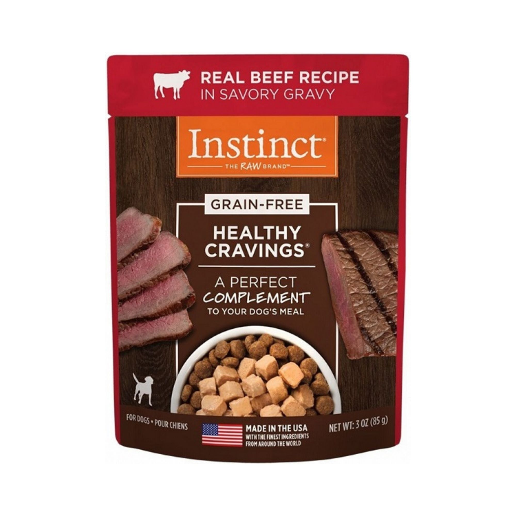 Instinct Dog Pouch Healthy Cravings Beef 3oz. (Case of 24)
