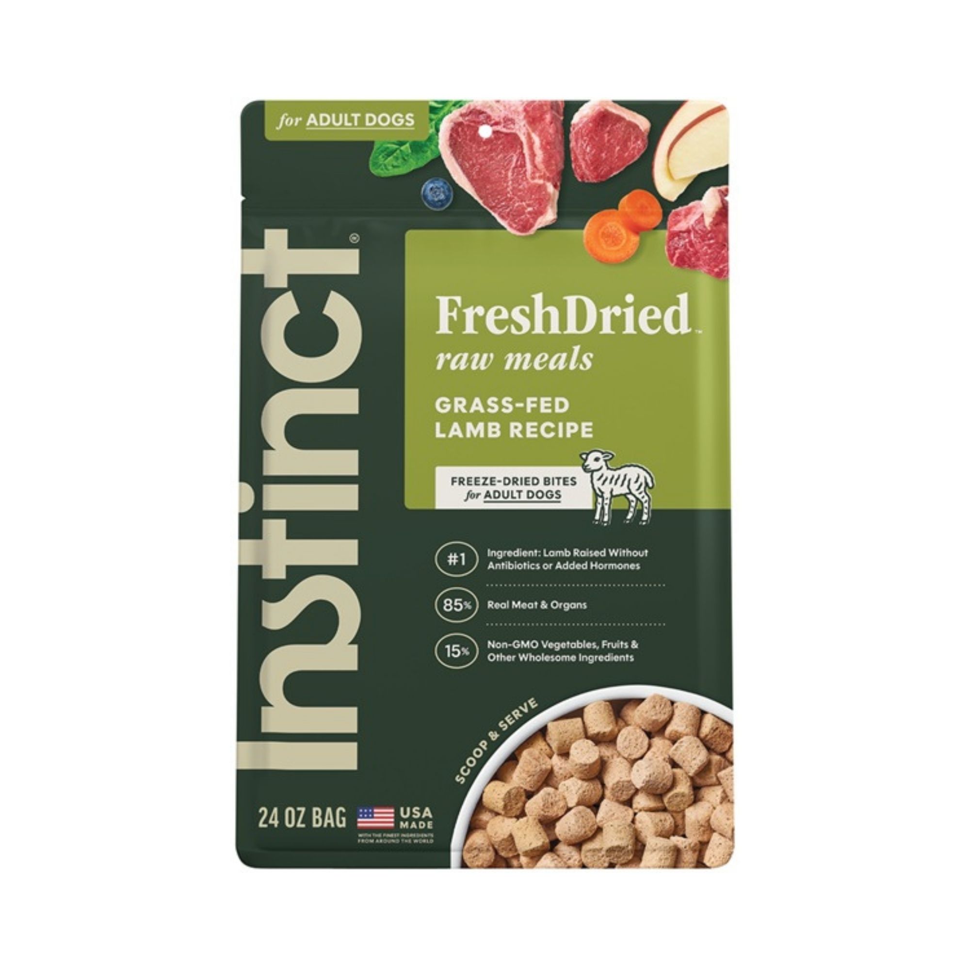 Instinct Dog Fresh-dried Raw Meals Freeze-dried Lamb Adult 24oz.
