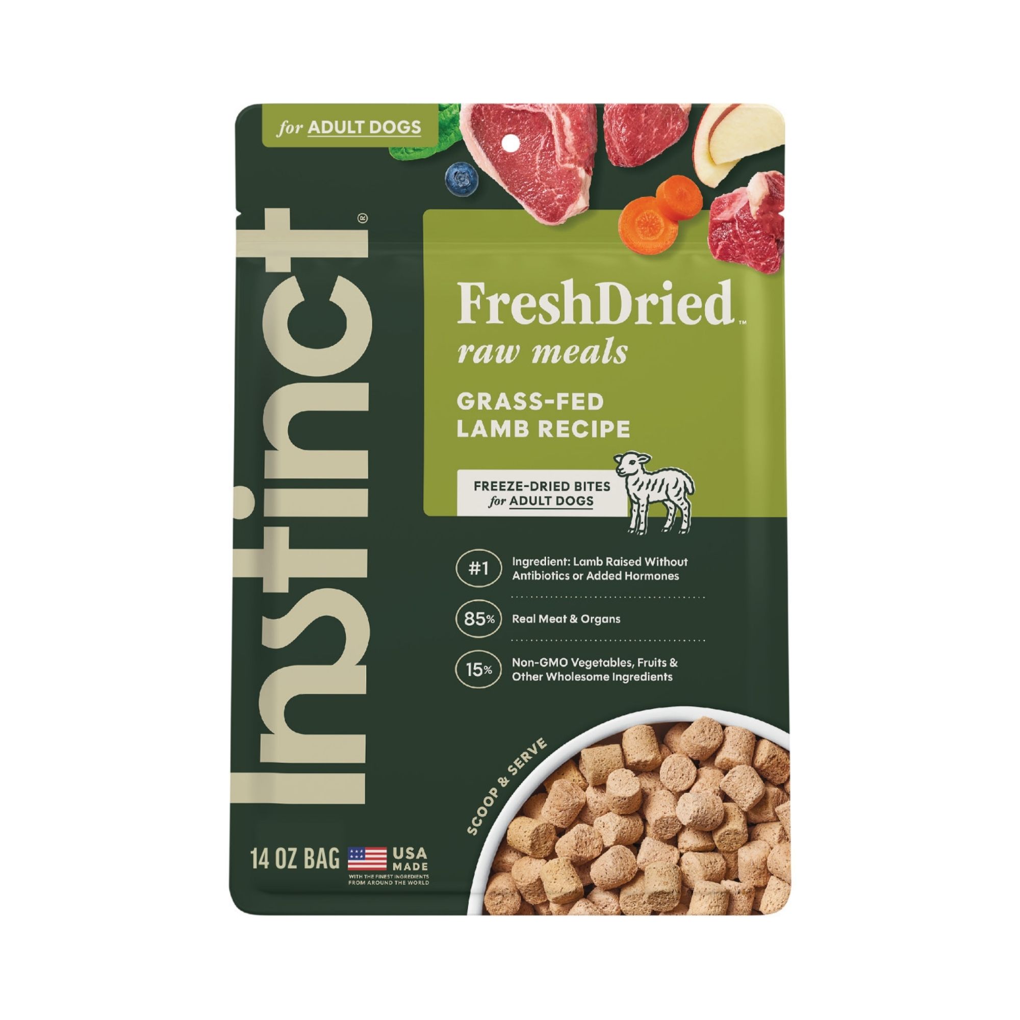 Instinct Dog Freshdried Raw Meals Freeze-dried Lamb Adult 14oz.