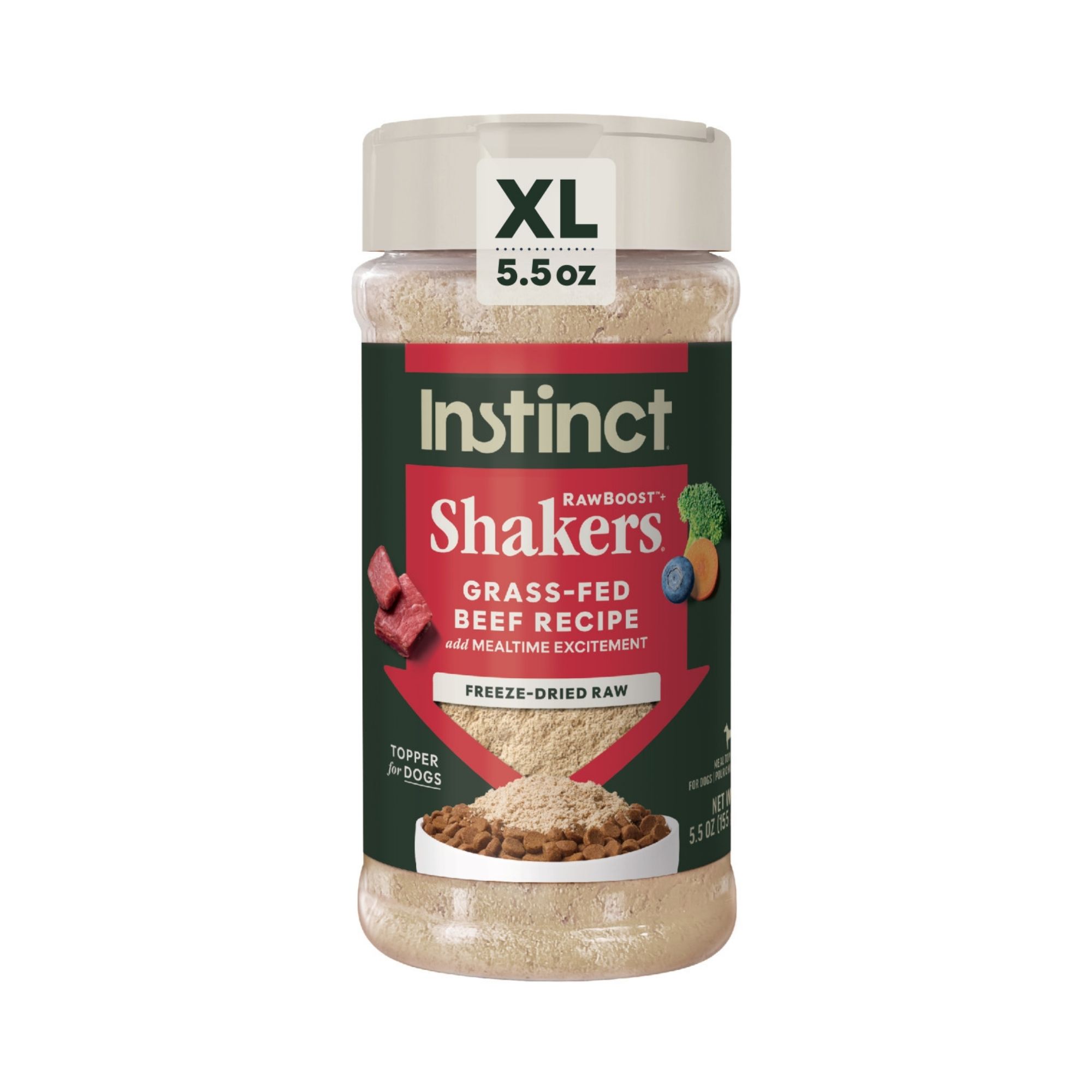 Instinct Dog Raw Boost Shakers Freeze-dried Beef Topper 5.5oz.