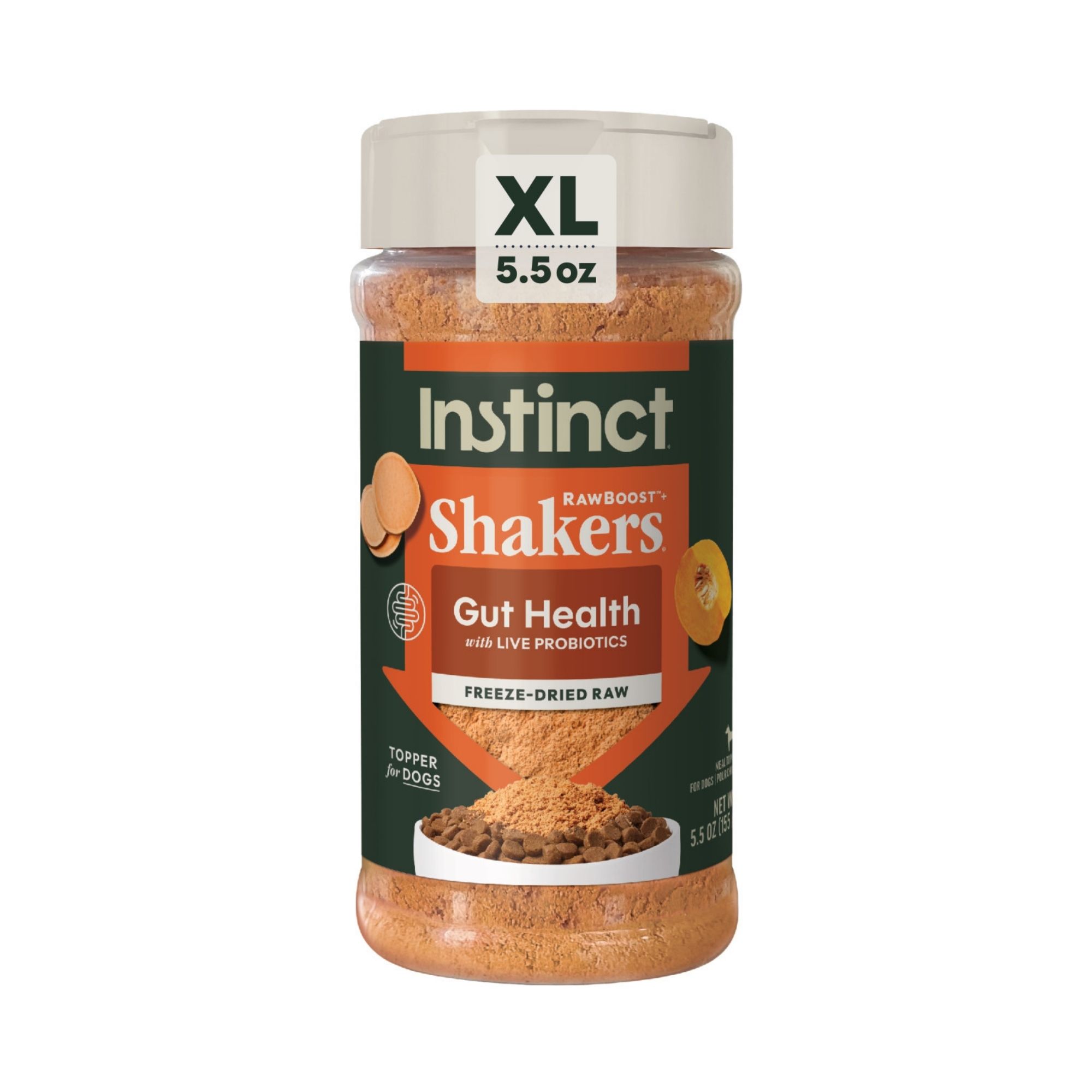 Instinct Dog Raw Boost Shakers Freeze-dried Gut Health Topper 5.5oz.