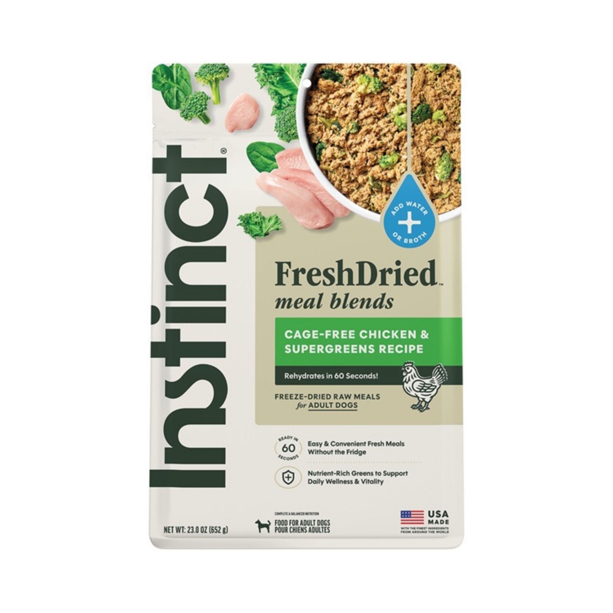 Instinct Freshdried Meal Blends Dog Freeze-dried Chicken Supergreens 23oz.