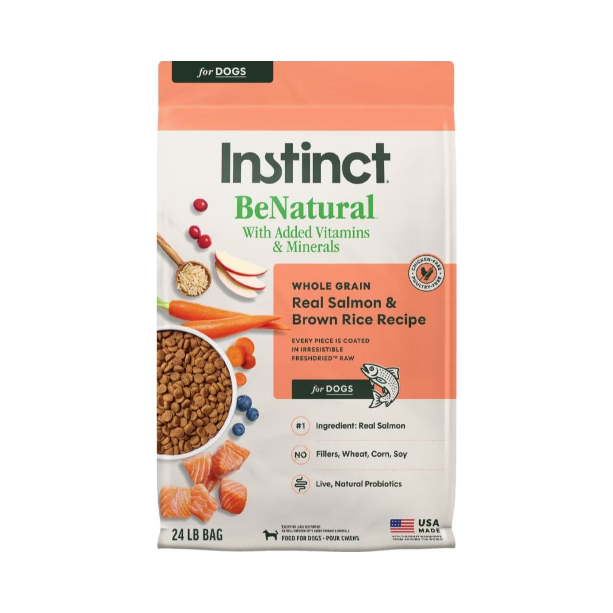 Instinct Be Natural Salmon & Brown Rice 24Lb