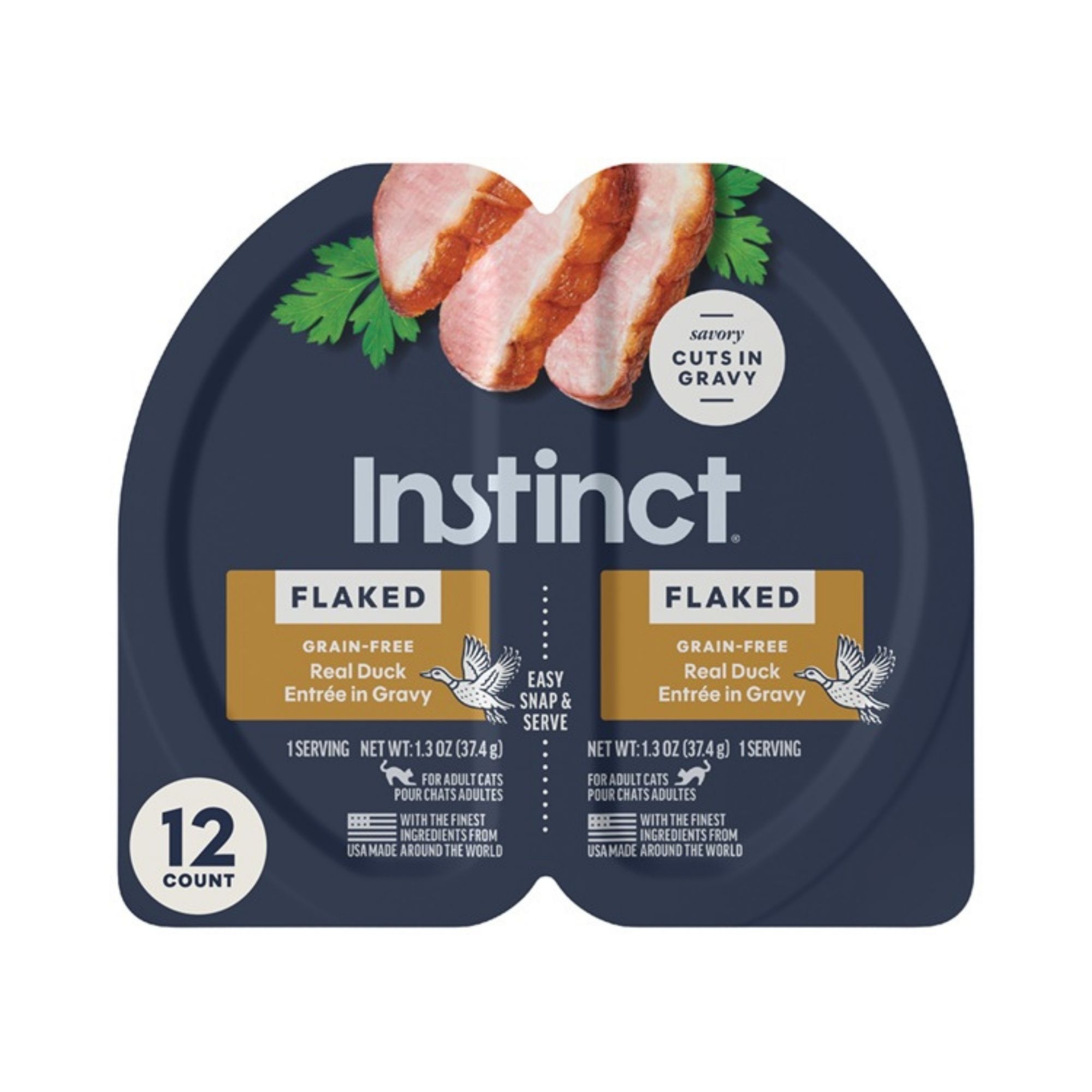 Instinct Flaked Split Cup Duck Grain-free 2.64oz. (Case of 12)