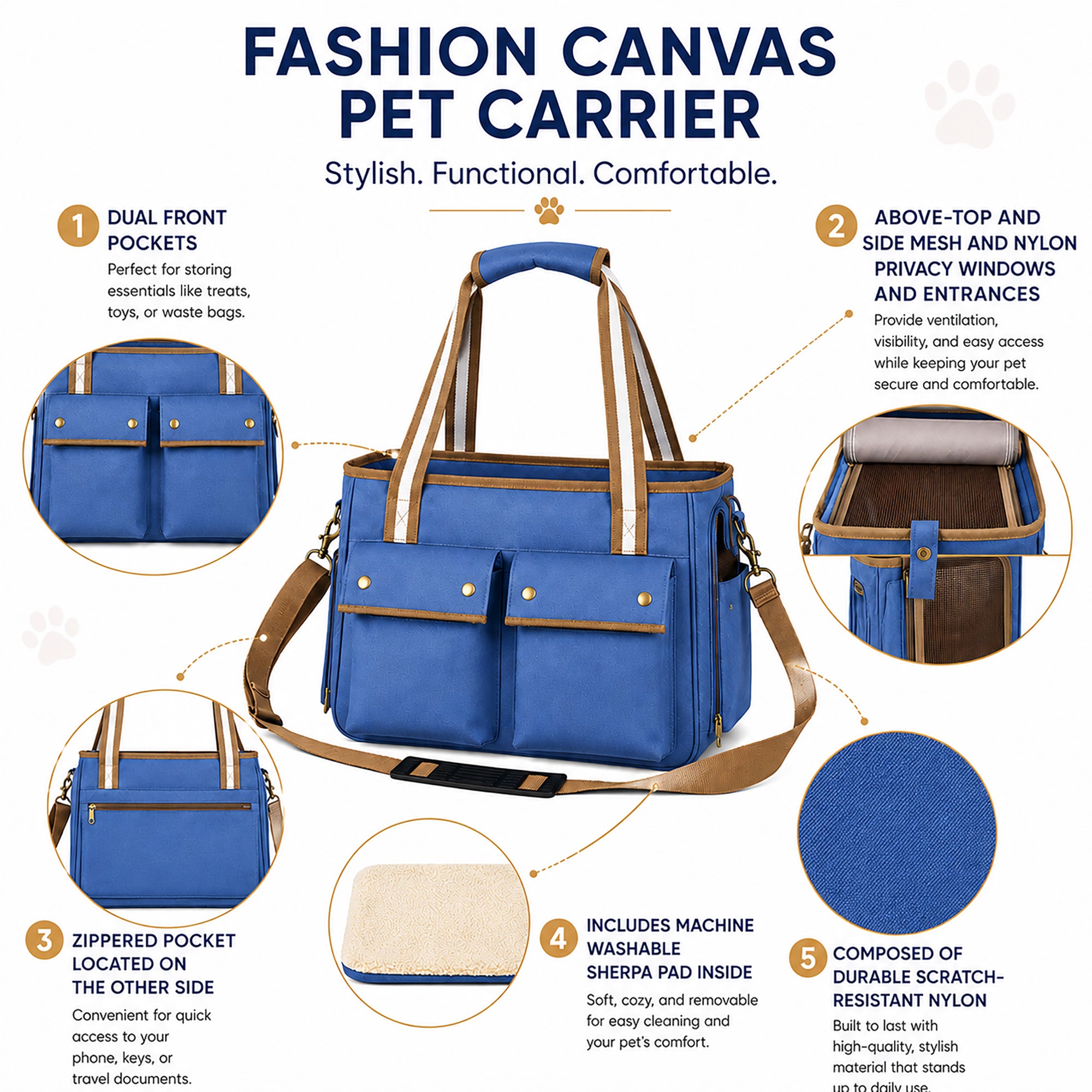 Pet Life ® Fashion Canvas Pet Carrier - Image 2
