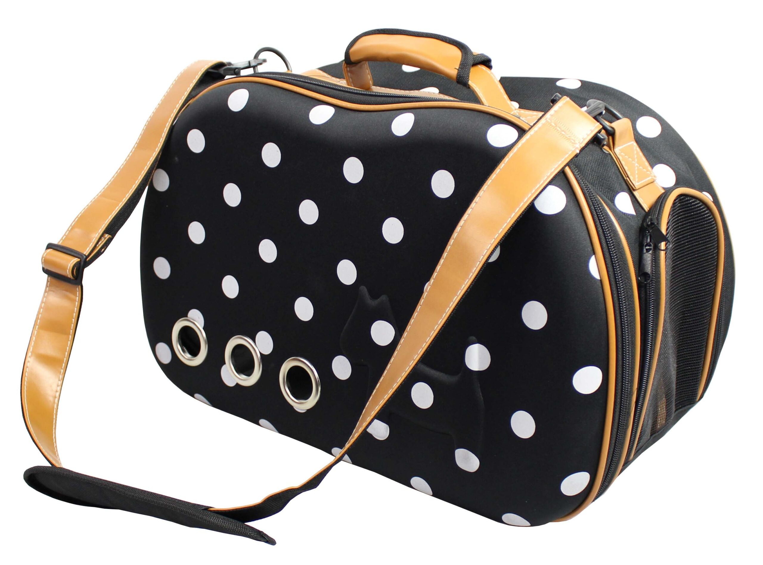 Pet Life ® Fashion Dotted Venta-Shell Perforated Collapsible Military Grade Designer Pet Carrier