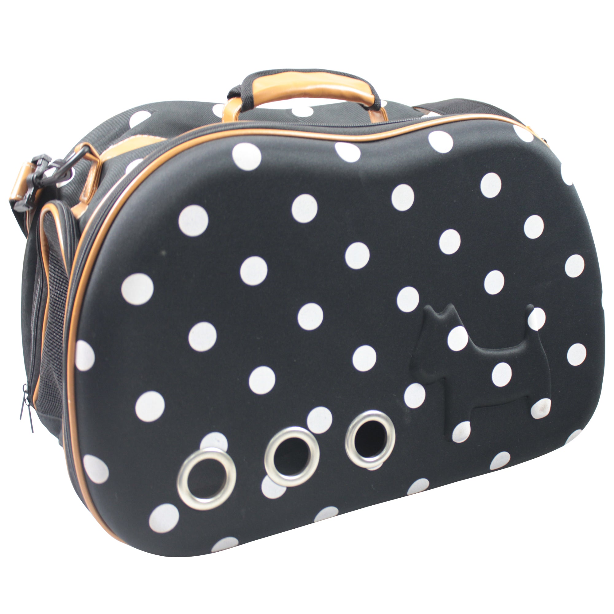 Pet Life ® Fashion Dotted Venta-Shell Perforated Collapsible Military Grade Designer Pet Carrier - Image 2