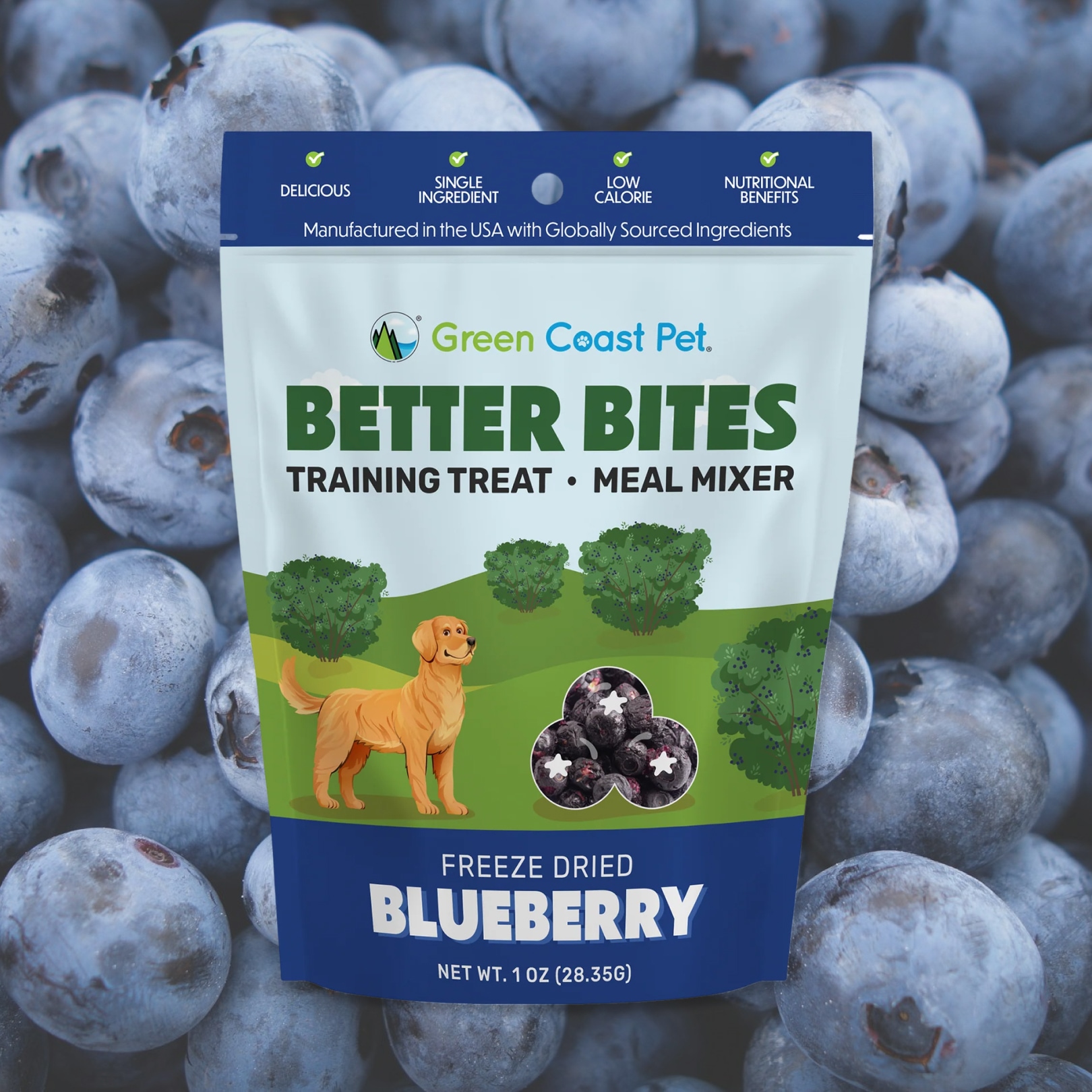 Better Bites Freeze Dried Blueberry, Training Treat for Dogs