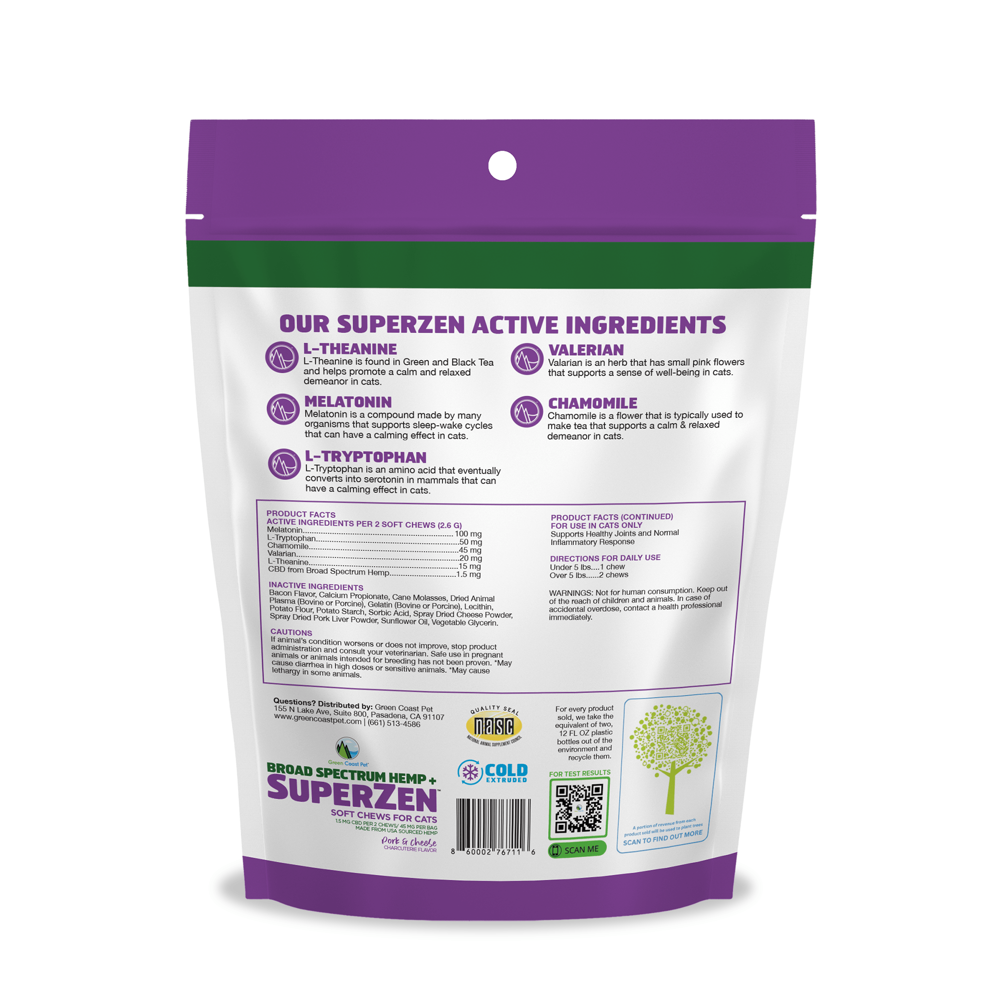 Broad Spectrum Hemp+SuperZen Soft Chew - Calming- For Cats - Image 2