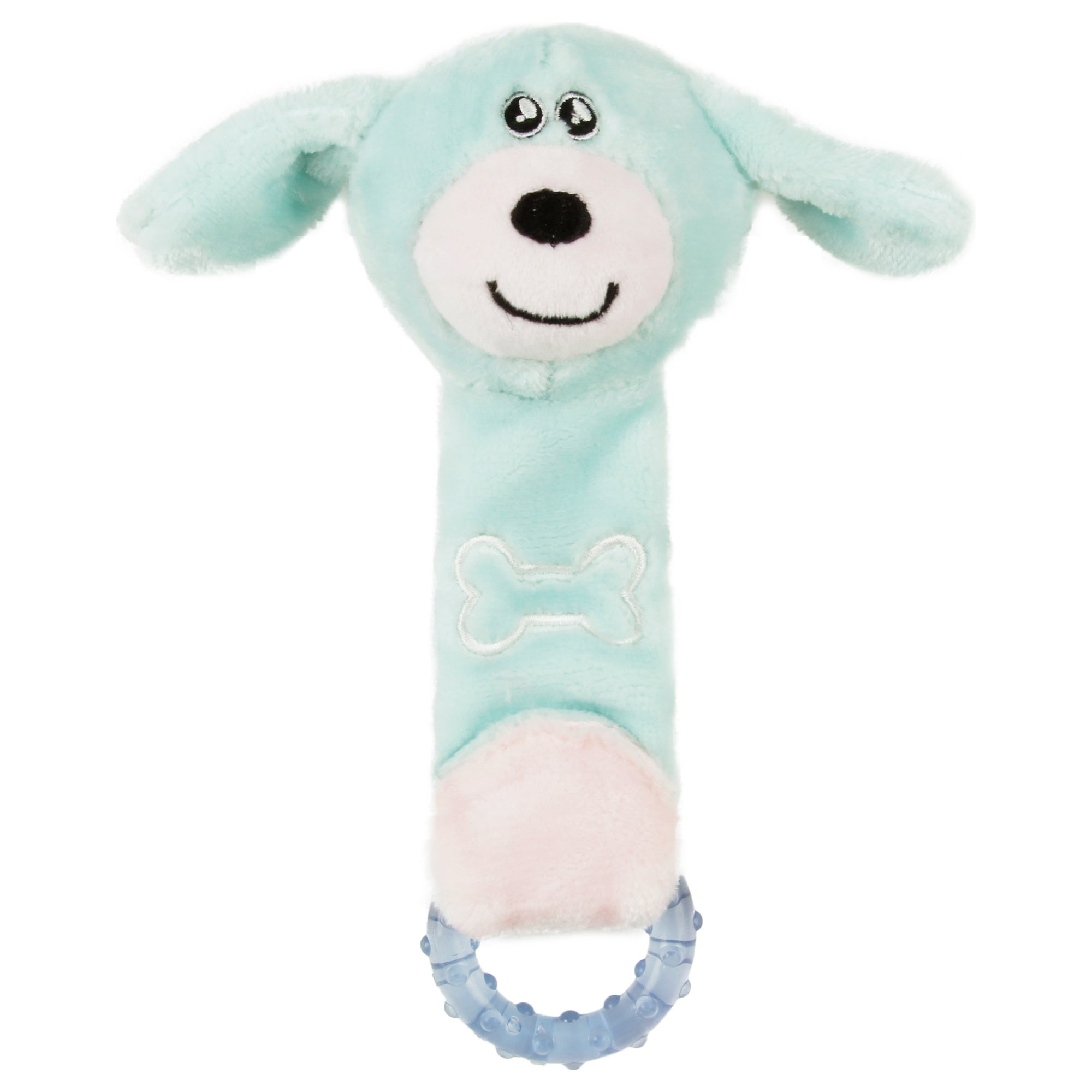 Pet Life ® Moo-Born' Plush Squeaky and Crinkle Newborn Rubber Teething Cat and Dog Toy - Image 2