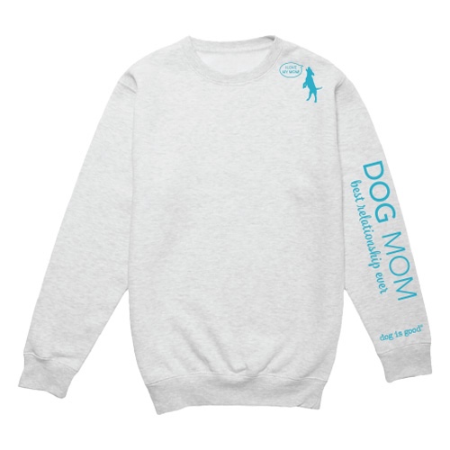 Crewneck Fleece: Dog Mom, I Love My Mom (Oatmeal)