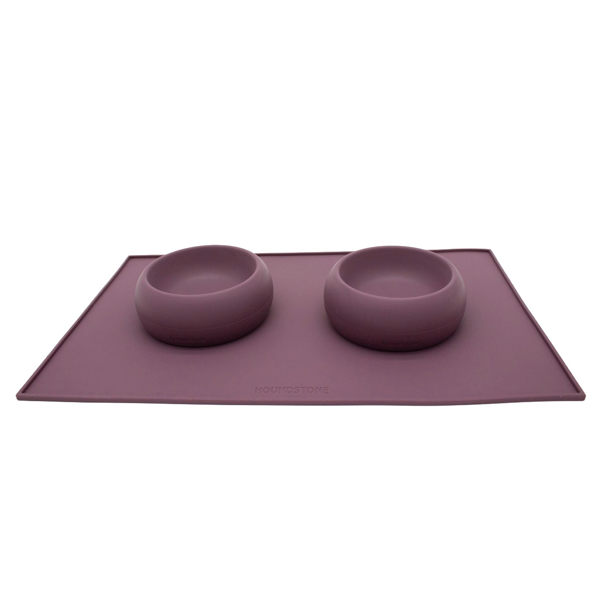 houndstone 2 silicone dog water bowls on a silicone dog food mat