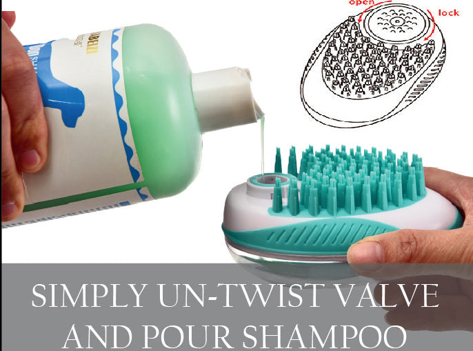 Pet Life ® 'Swasher' Shampoo Dispensing Massage and Bathing Brush - Image 4