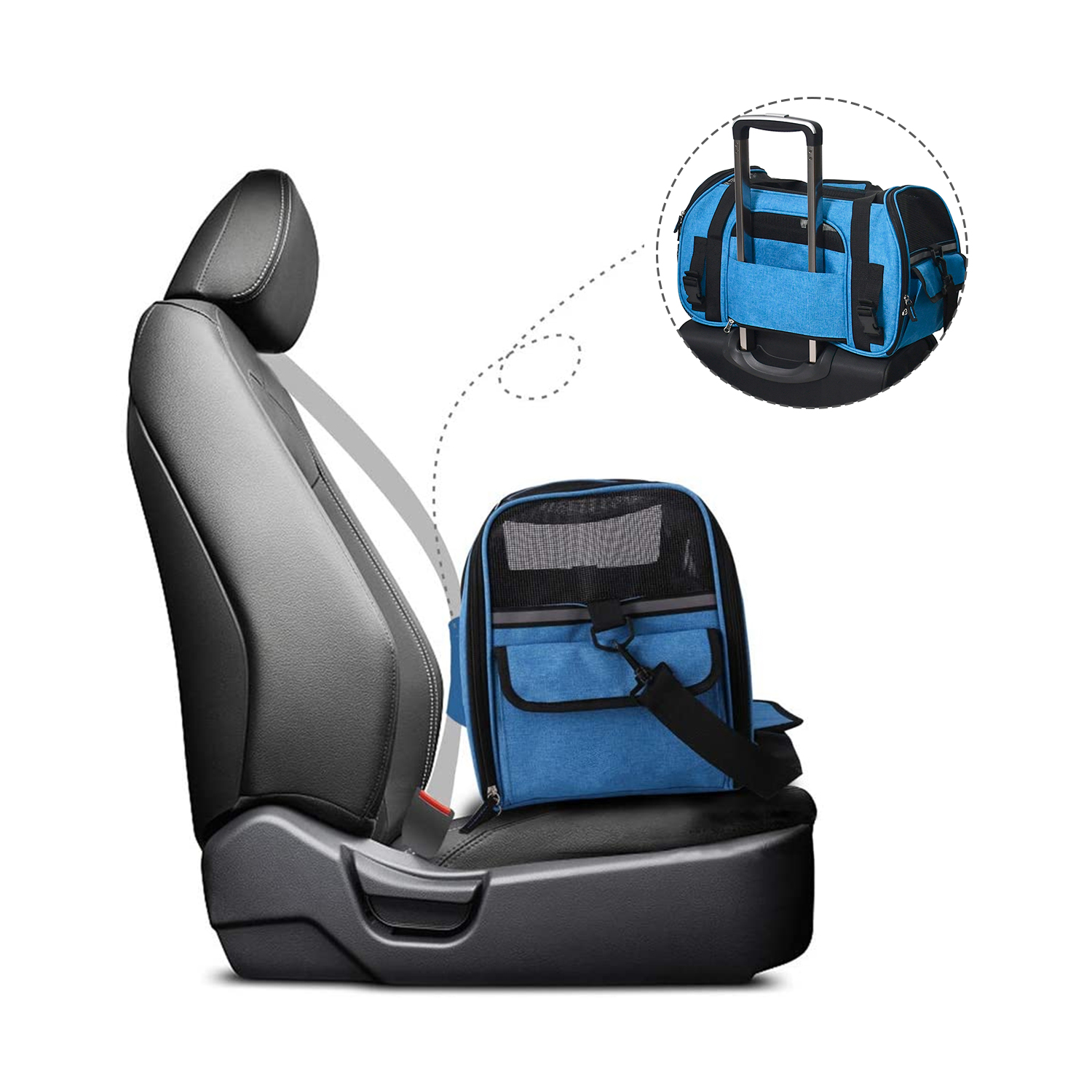 GOOPAWS Soft Sided Small Pet Carrier Ideal for Travel, Turquoise, 17" - Image 2