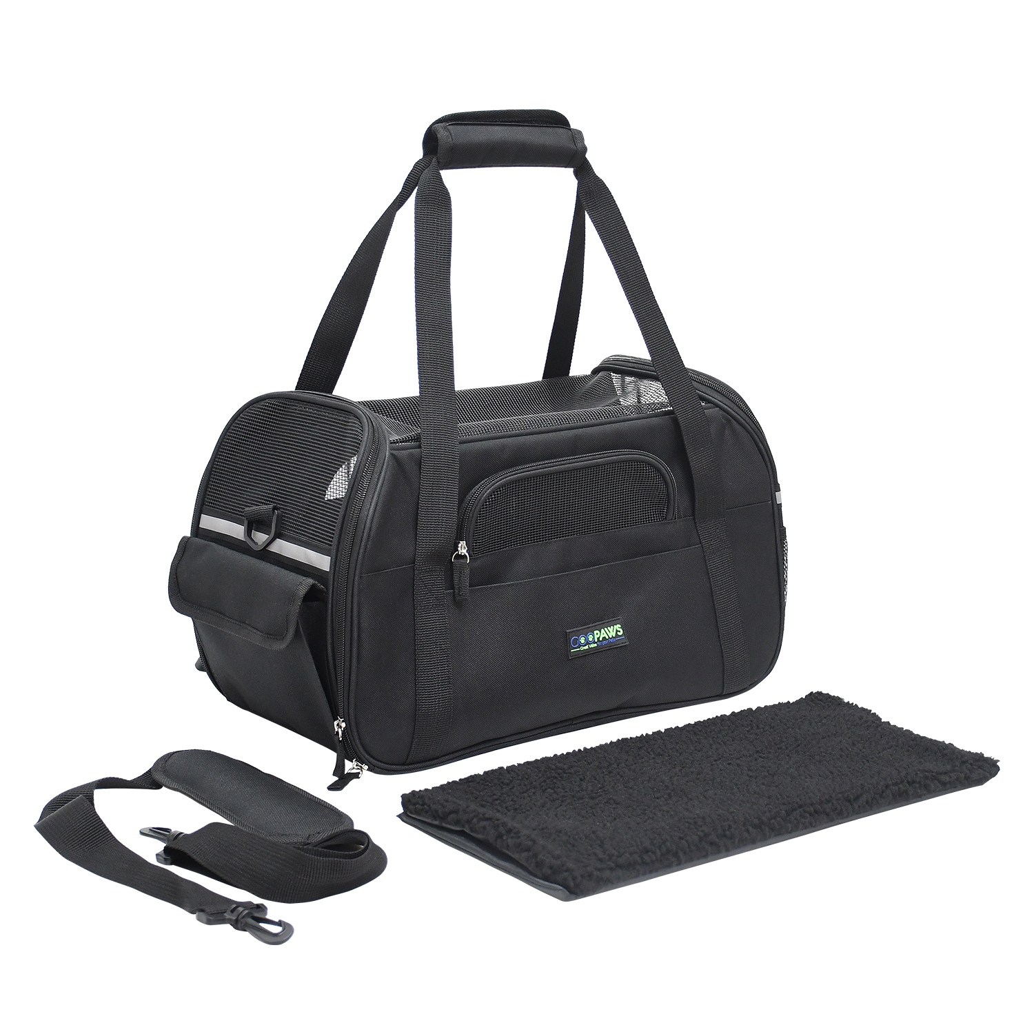 GOOPAWS Soft Sided Small Dog Carrier Comfort for Travel, Black, 19" - Image 5