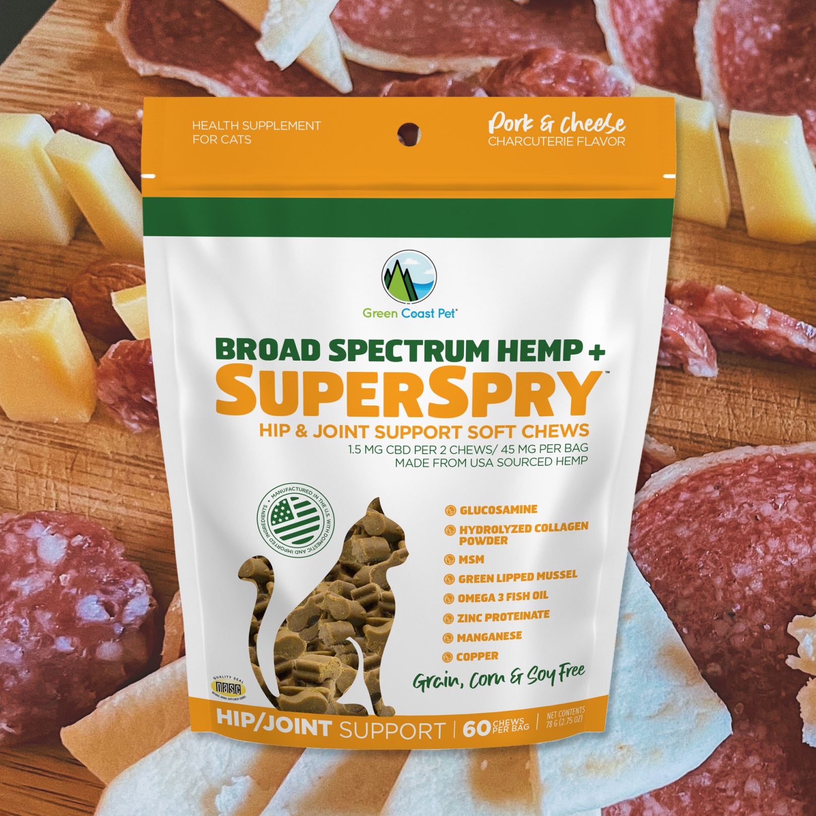 Broad Spectrum Hemp+SuperSpry Soft Chew - Hip/Joint Support for Cats