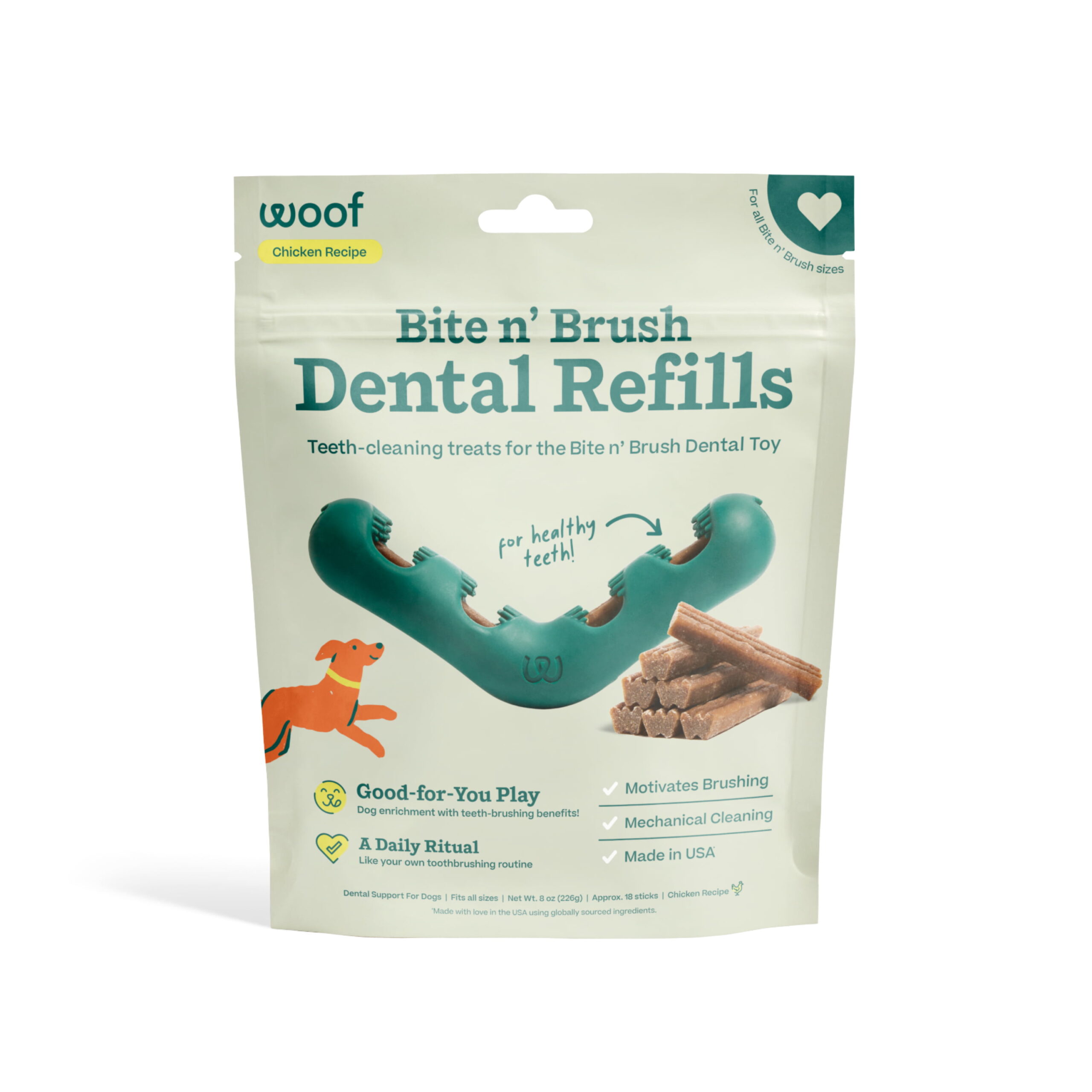 WOOF Bite n' Brush Dental Refills Chicken