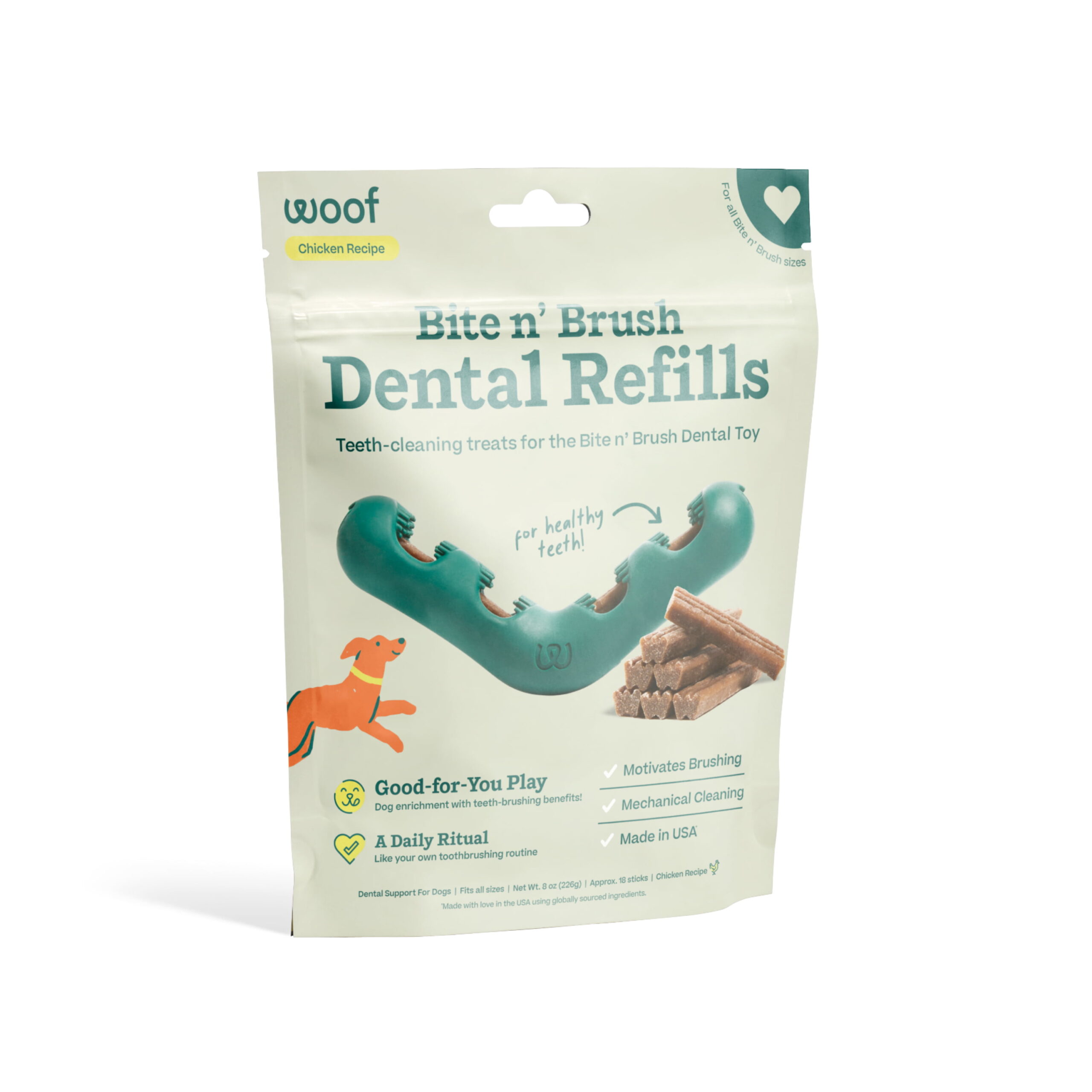 WOOF Bite n' Brush Dental Refills Chicken - Image 3