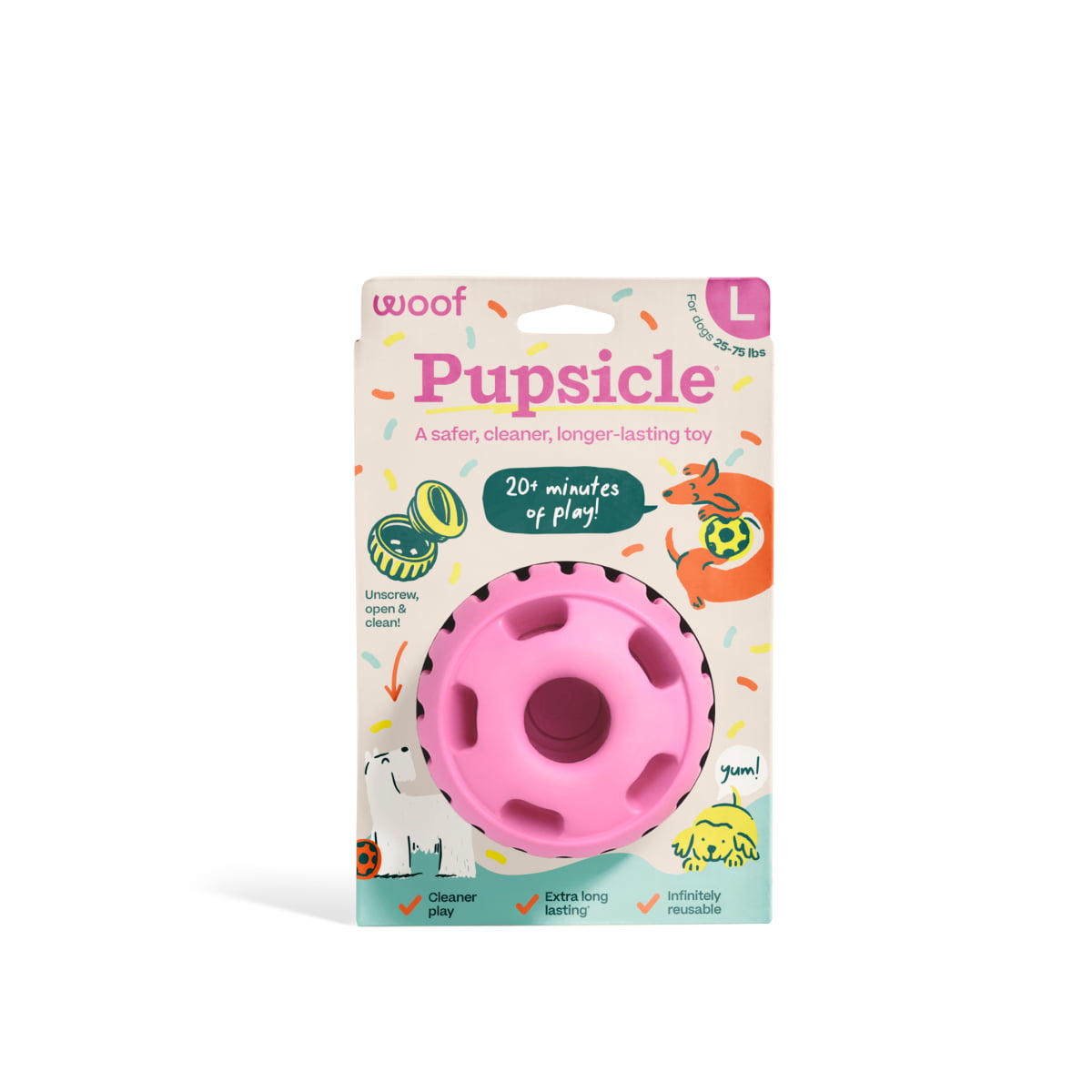 WOOF Pupsicle 'Birthday' Pink Large