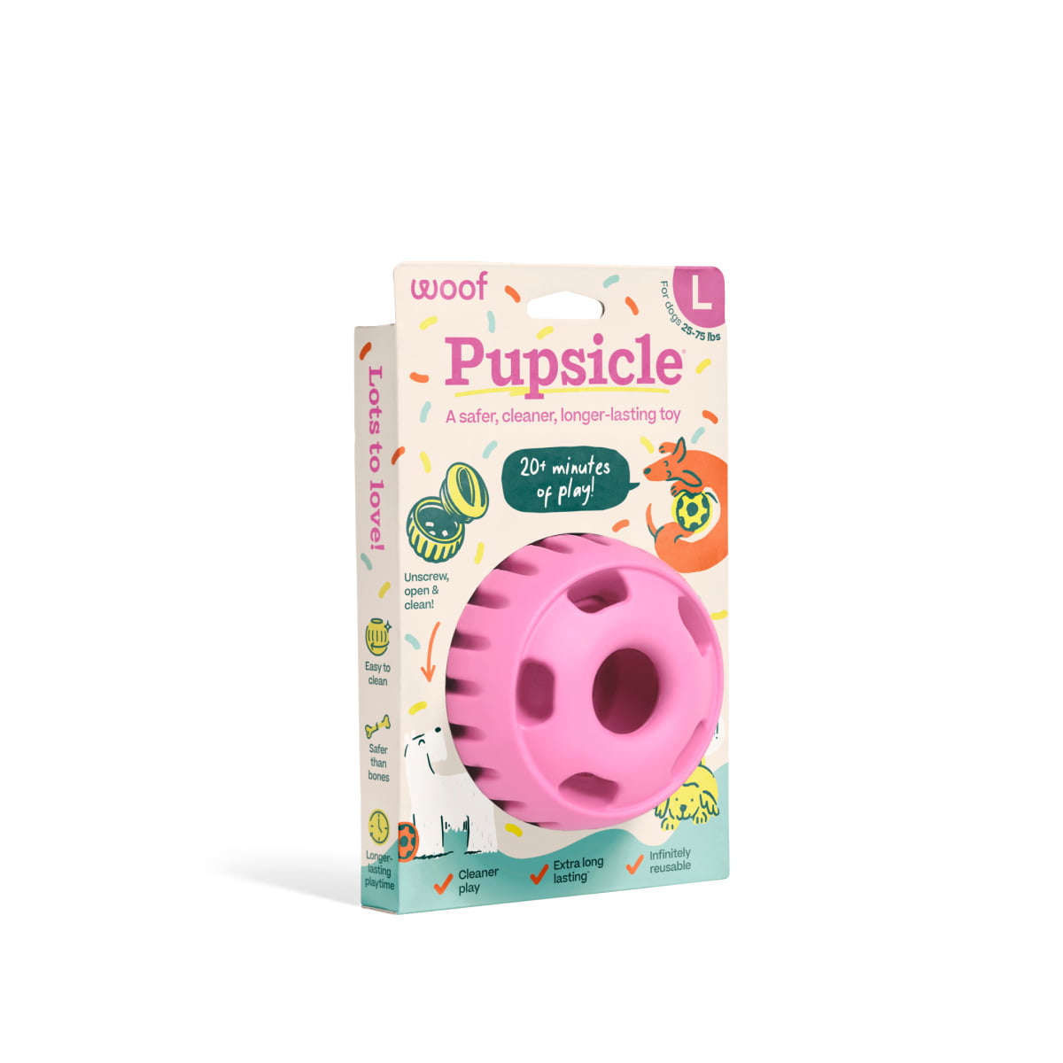 WOOF Pupsicle 'Birthday' Pink Large - Image 3