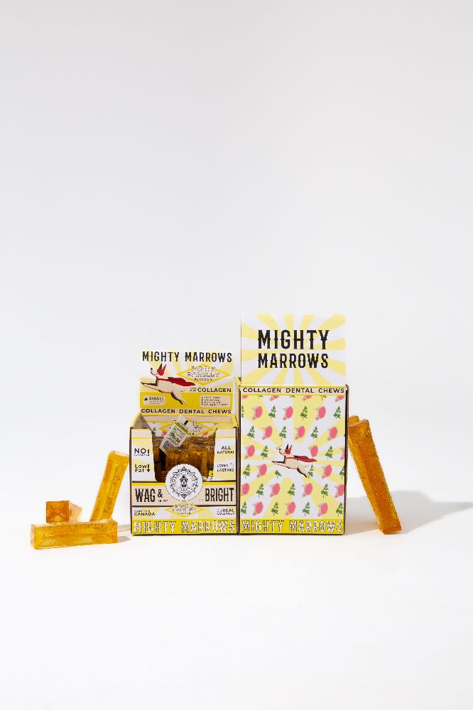 Wag & Bright Supply Co. Mighty Marrows Collagen Dental Chews Pork Parsley Small Case (24 Units)