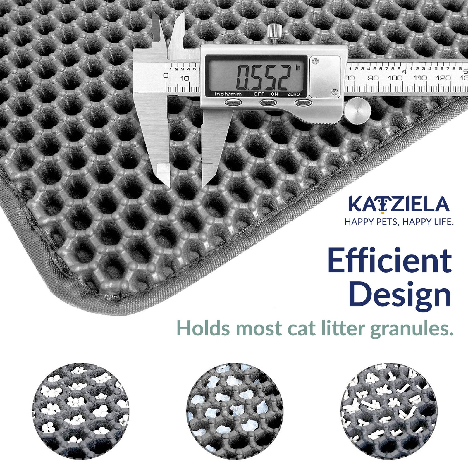 MeowLitter Mat–24"x15" Double Layer Honeycomb Cat Litter Mat, EVA Foam,Waterproof & Urine-Proof, Anti-Tracking, Easy Clean, Grey - Image 7