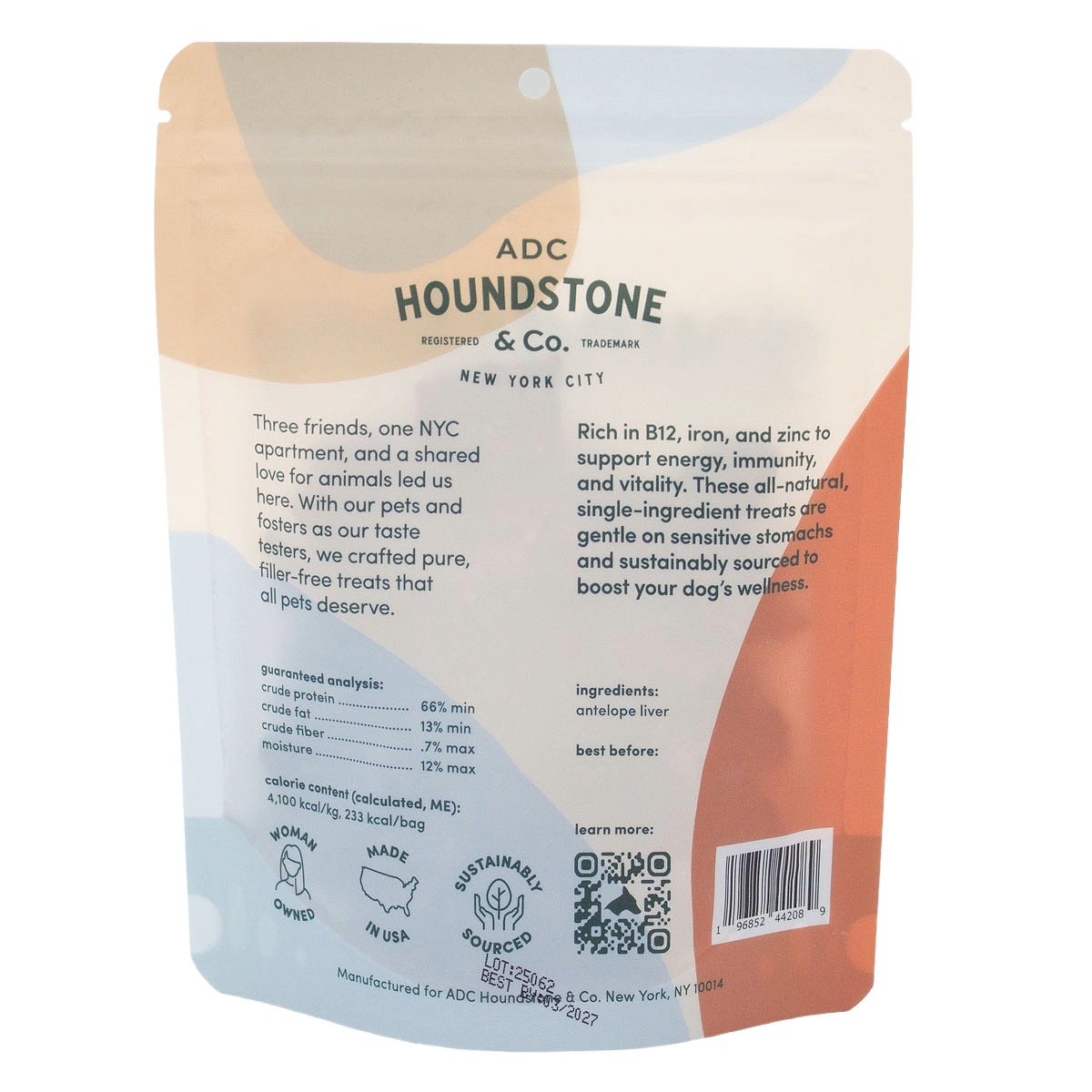 houndstone freeze dried dog treats, antelope liver dog treats