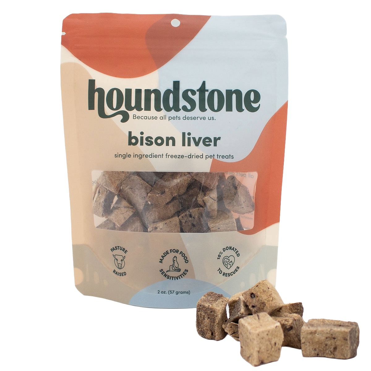 houndstone freeze dried dog treats, bison liver dog treats