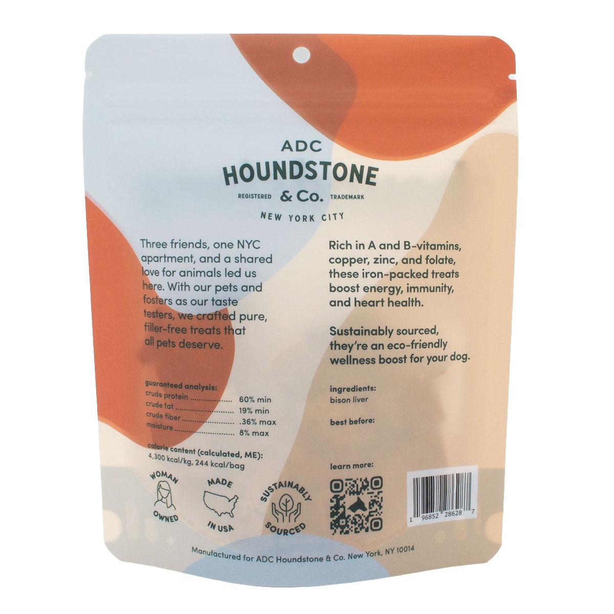 houndstone freese dried dog treats, bison liver dog treats