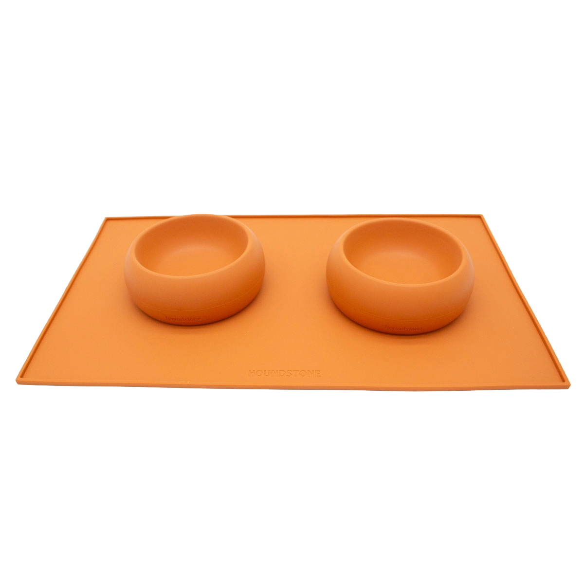 houndstone silicone dog food bowls on a silicone dog food mat