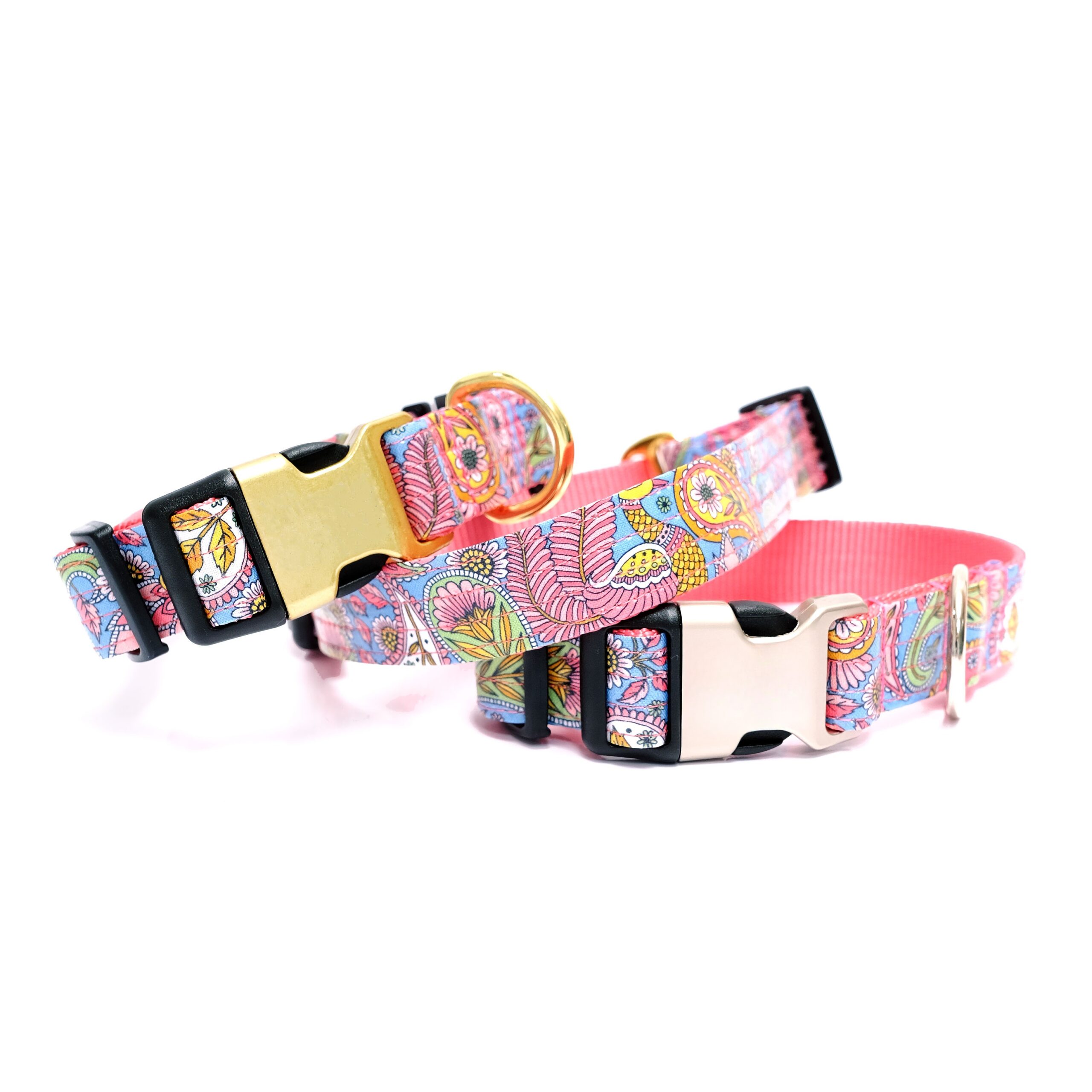'Stevie' Paisley Laminated Cotton Dog Collars & Leashes