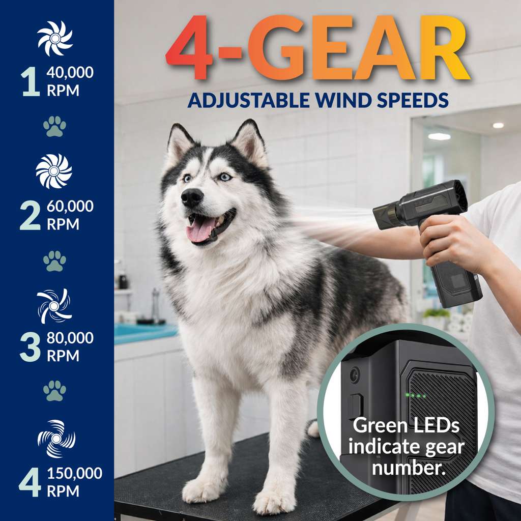 Katziela Pet Hair Blower & Vacuum – Powerful Dog & Cat Hair Remover for Couch, Carpet, Car Seats & Pet Beds – 16,000Pa Suction, 90,000 RPM Cordless Pet Hair Cleaner with Attachments. - Image 6