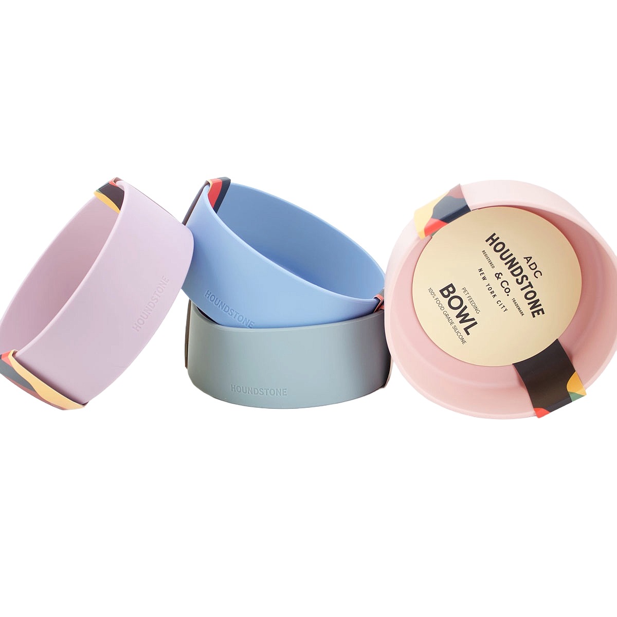 houndstone silicone dog bowls collection of 4 colors