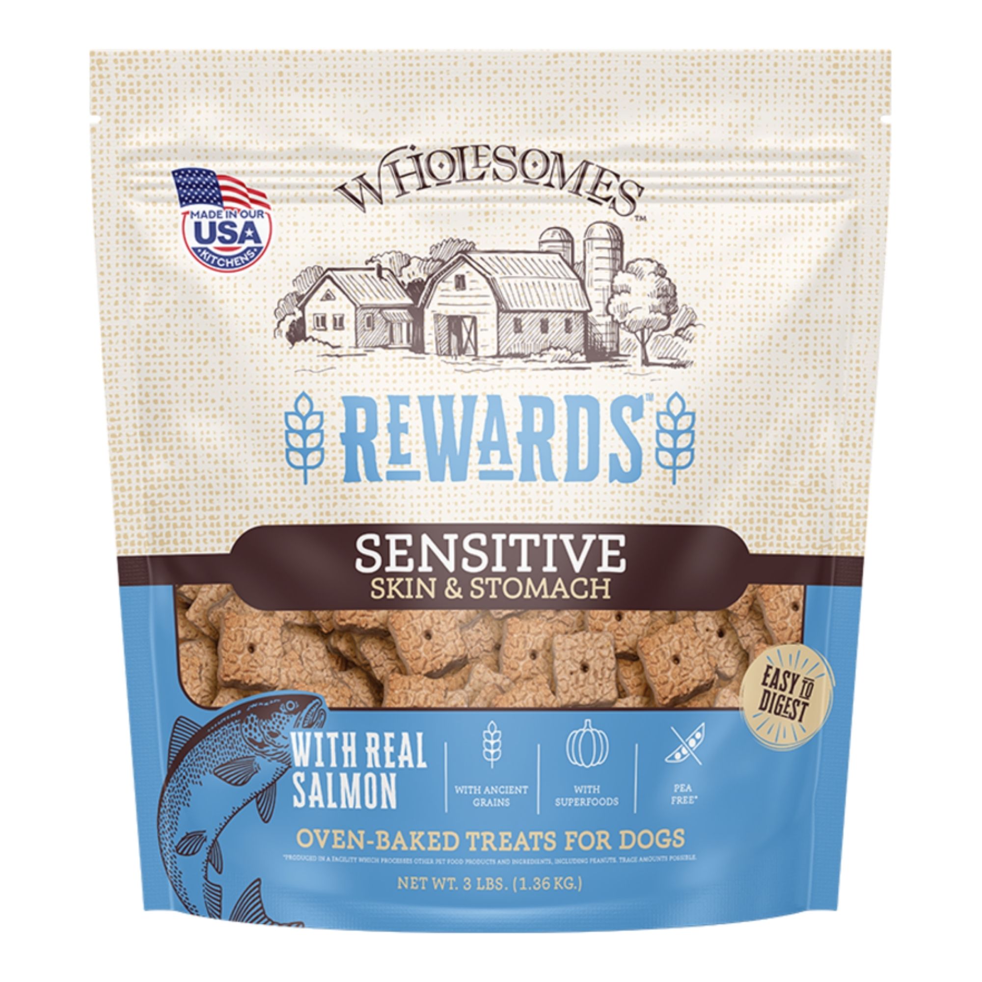 Sportmix Dog Wholesomes Rewards Sensitive Skin & Stomach Salmon 3Lbs