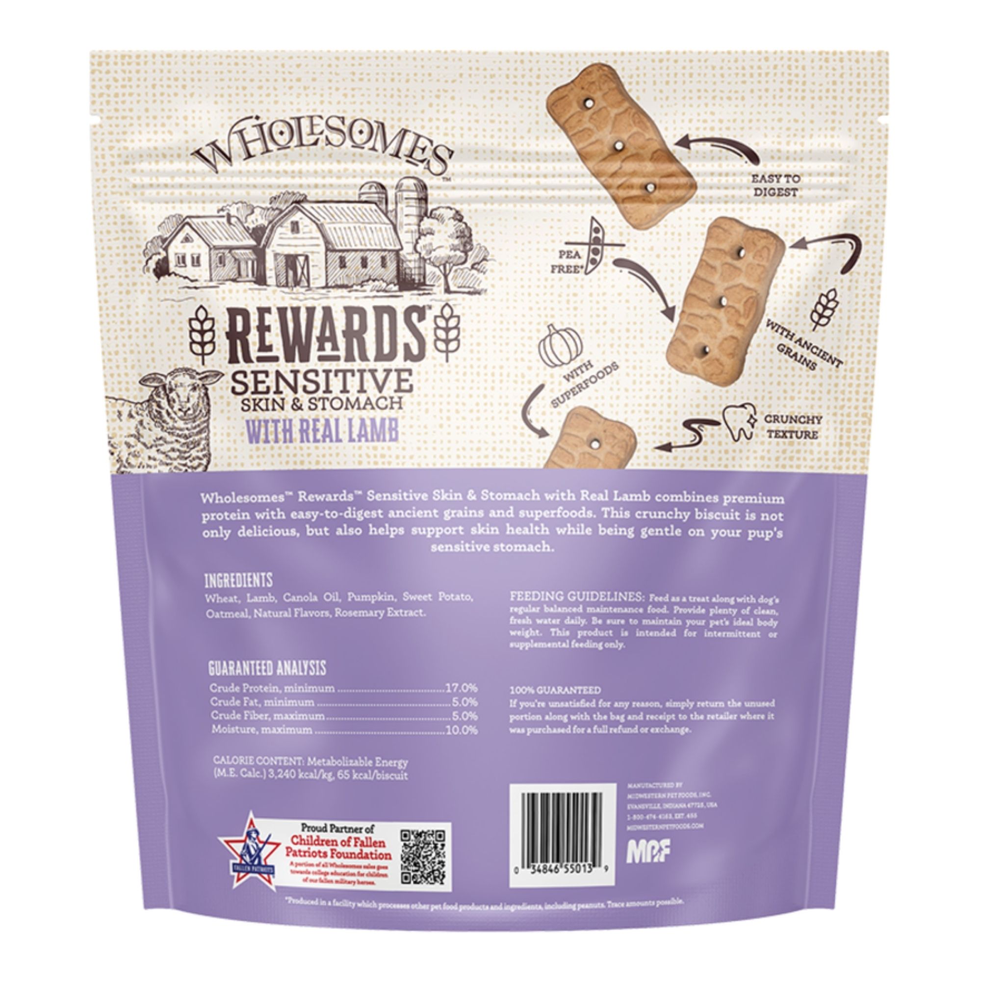 Sportmix Dog Wholesomes Rewards Sensitive Skin & Stomach Lamb 3Lbs - Image 2