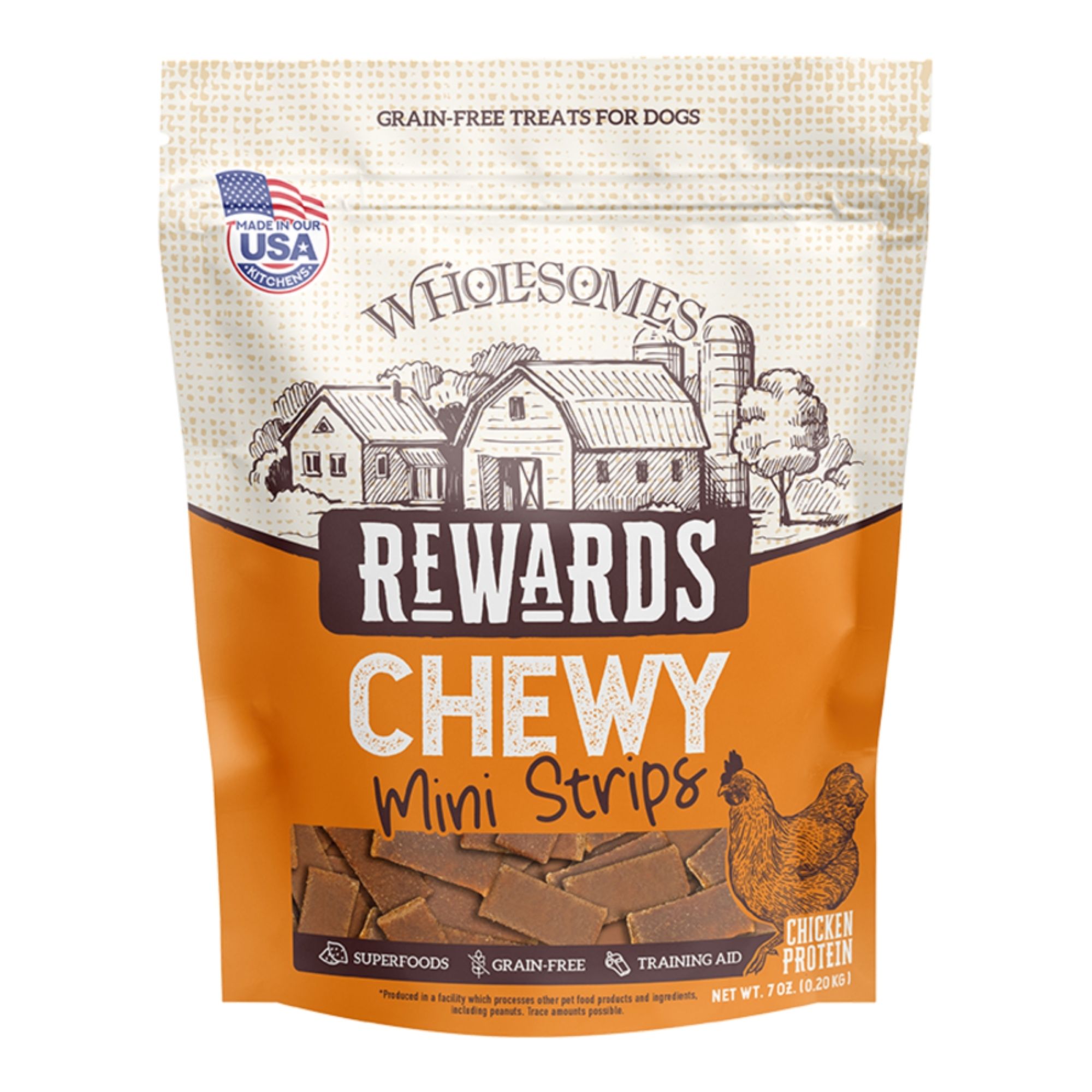 Sportmix Dog Wholesomes Rewards Chewy Chicken Mini Strips 7oz.