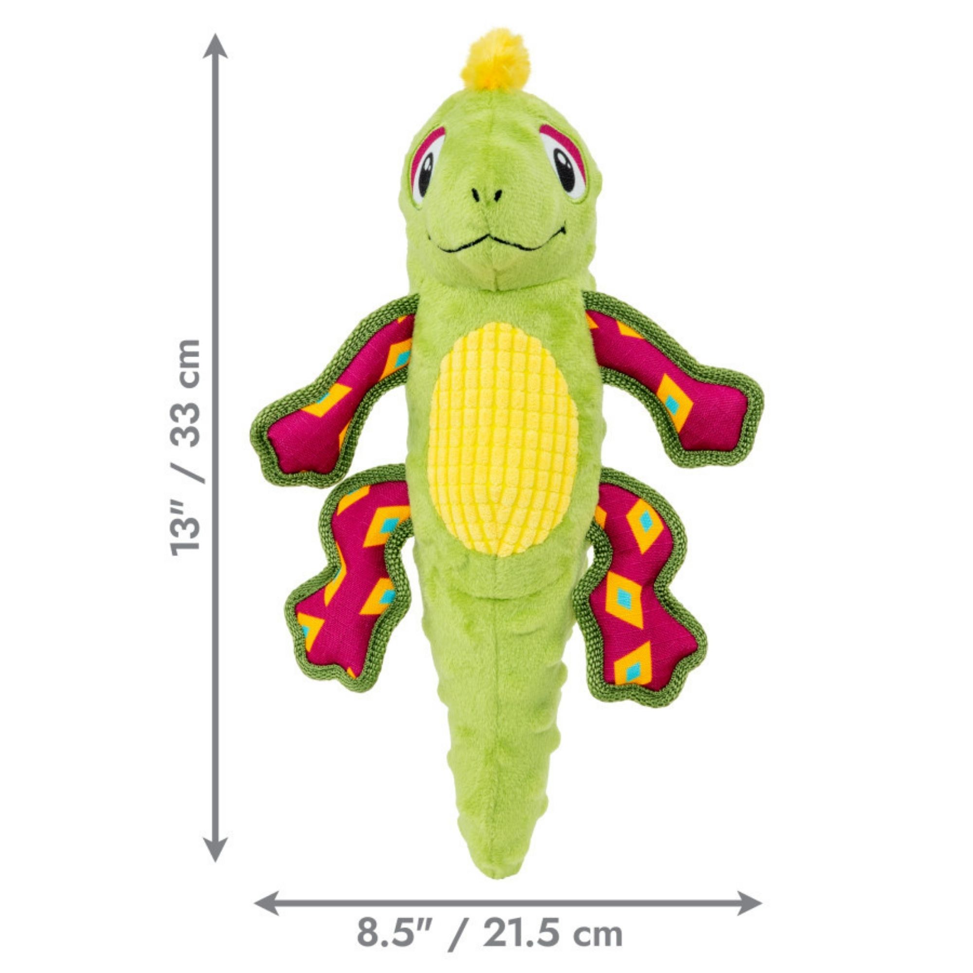 KONG Tropics Rattlez Iguana Dog Toy Green, 1ea/MD, LG - Image 2