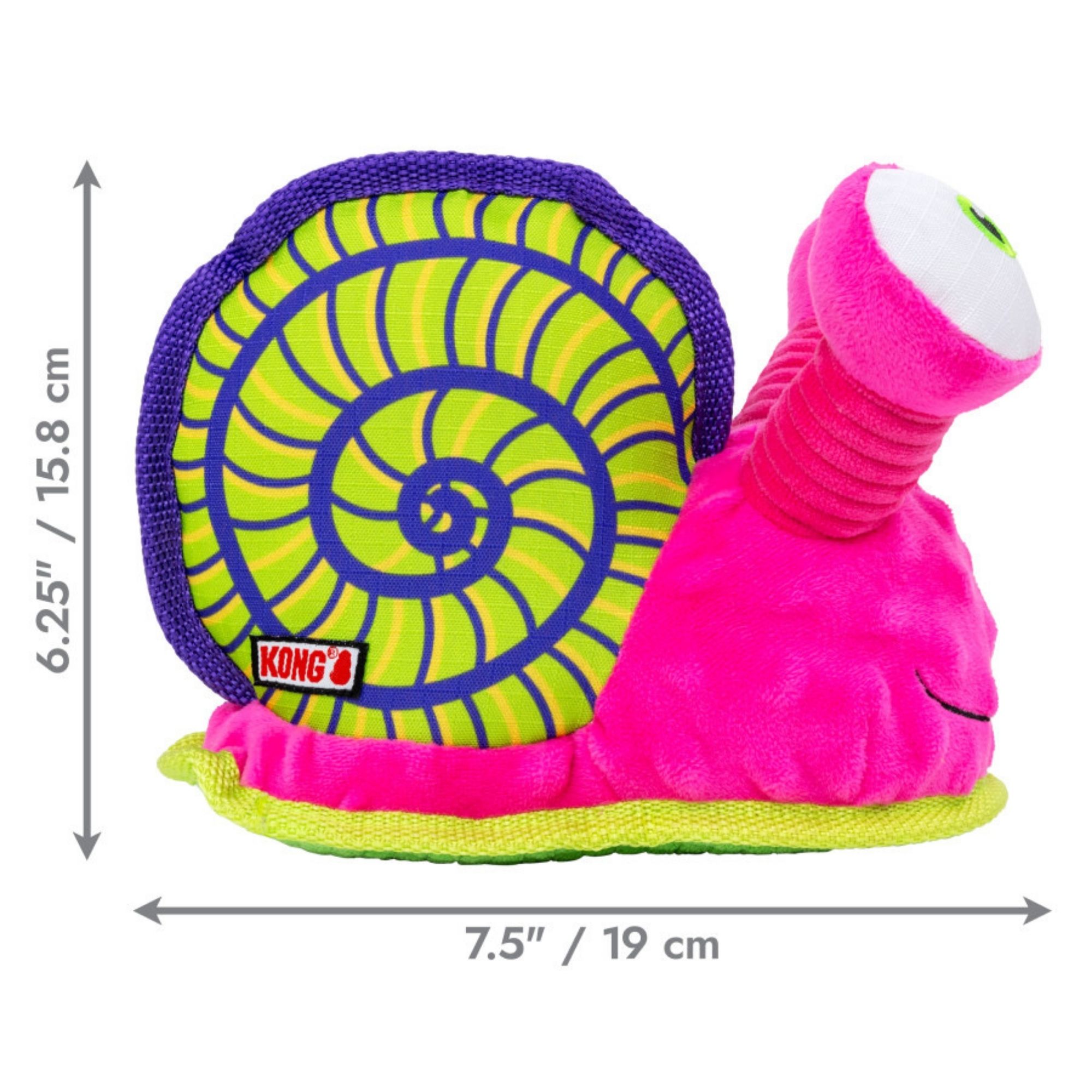 KONG Tropics Rattlez Snail Dog Toy Multi-Color, 1ea/MD, LG - Image 2