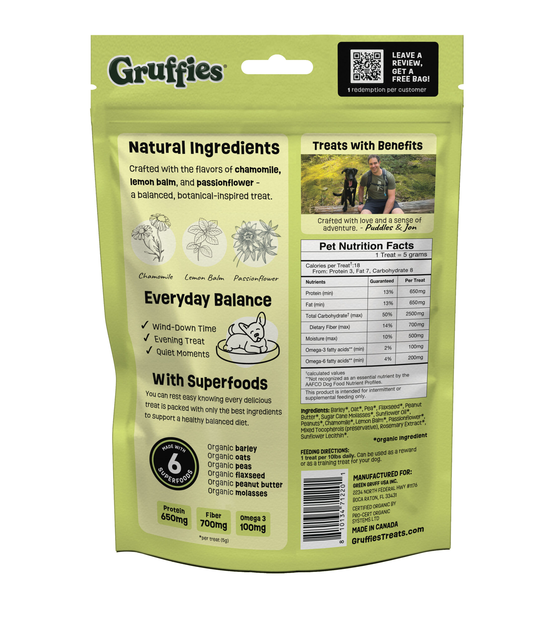 Gruffies Mellow Moments Dog Treats 6 Oz Bags (Pack of 6) - Image 2