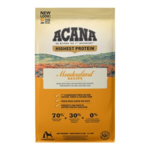 Acana Dog Grain Free Highest Protein Meadowlands 25Lbs