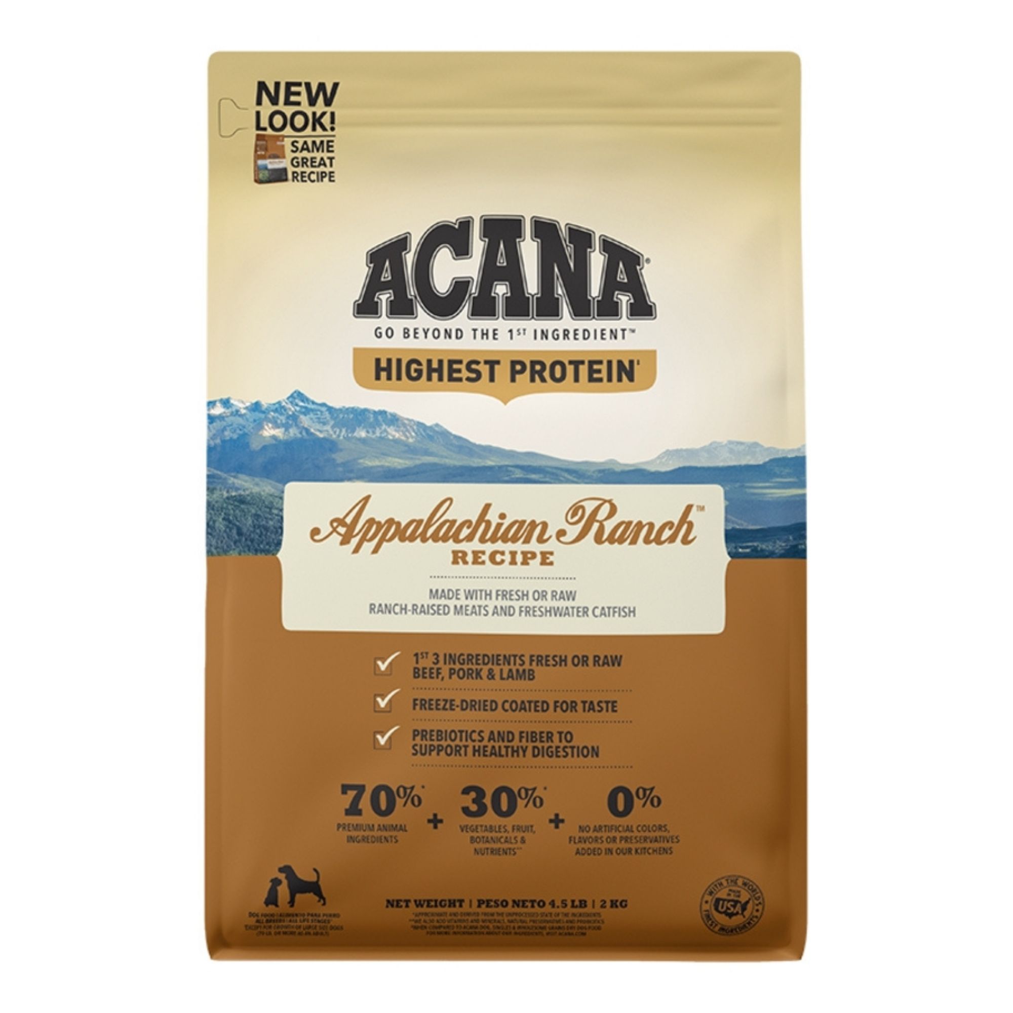 Acana Dog Grain Free Highest Protein Appalachian Ranch 4.5Lbs