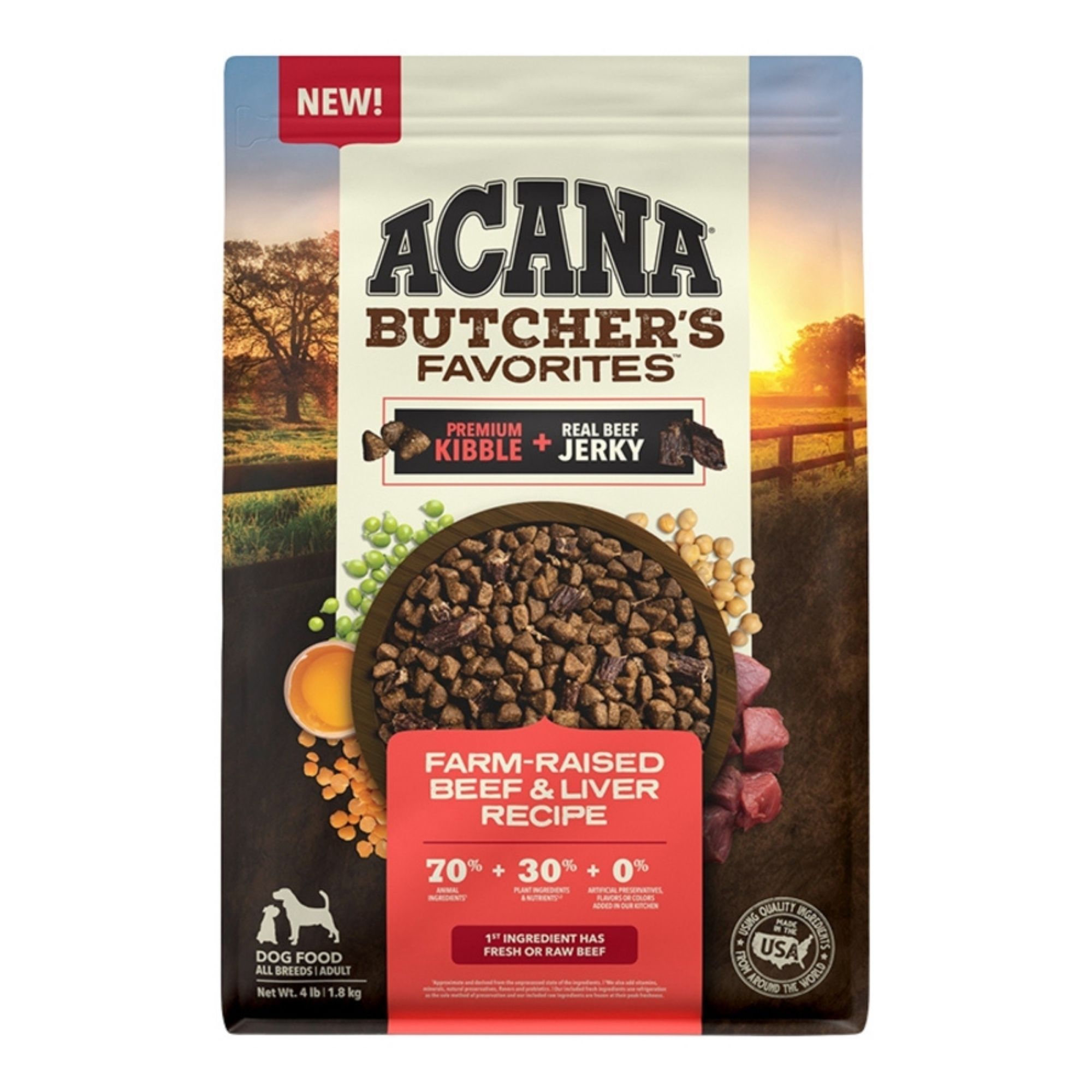 Acana Dog Grain Free Butcher's Favorites Farm Raised Beef 4Lbs