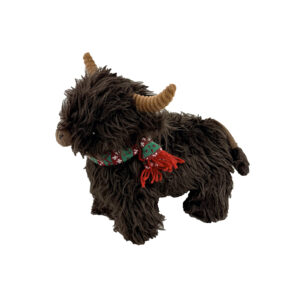 12" CHRISTMAS BROWN HIGHLAND COW