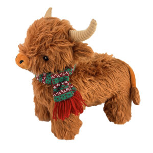 16" CHRISTMAS GOLDEN HIGHLAND COW DOG TOY