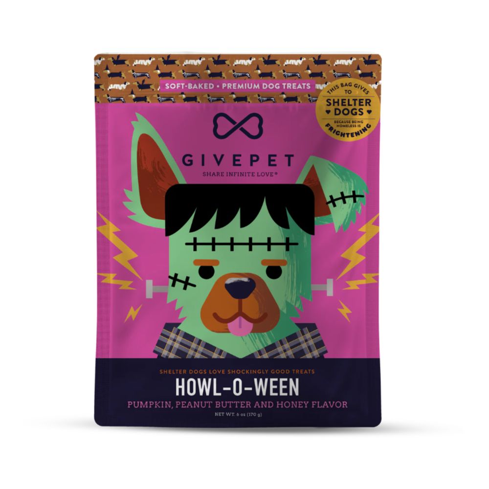 GivePet Howl-O-Ween Soft & Chewy Dog Treats 6oz Bag