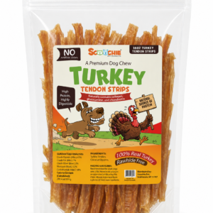 16 Ounce Turkey Tendon Strips in Bag with Sticker