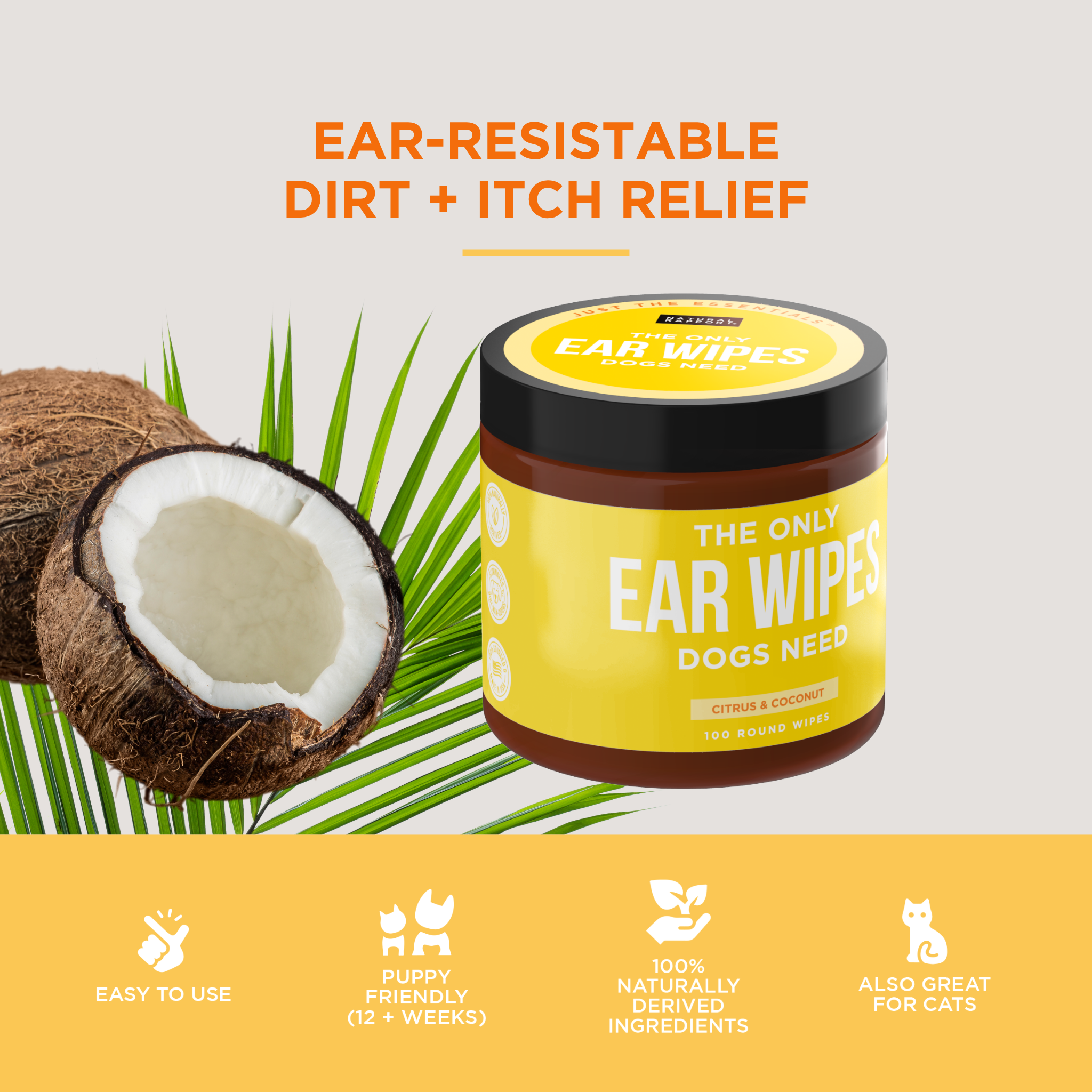 Dog Ear Wipes, 100 count Jar - Image 4