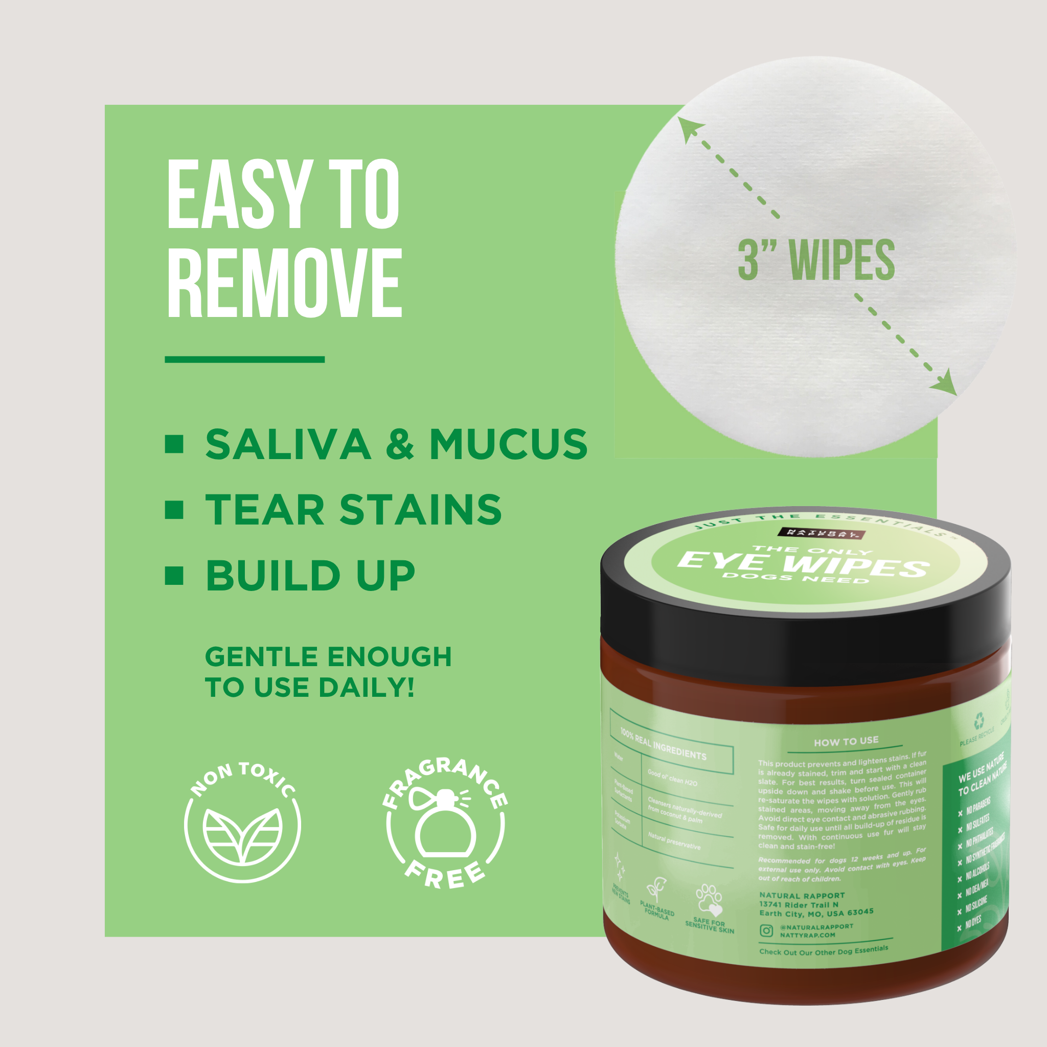 Dog Eye Wipes, 100 count Jar - Image 5