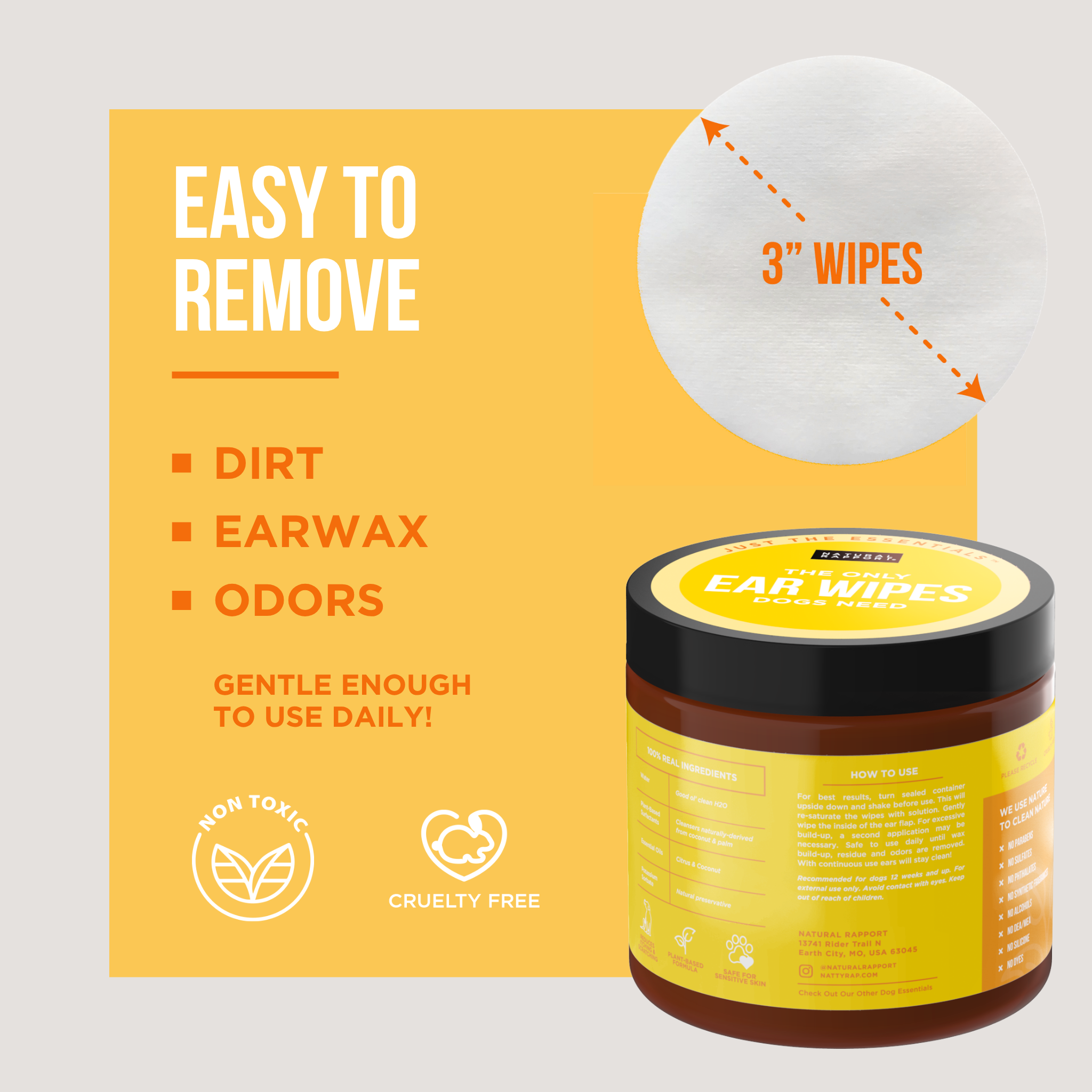 Dog Ear Wipes, 100 count Jar - Image 5